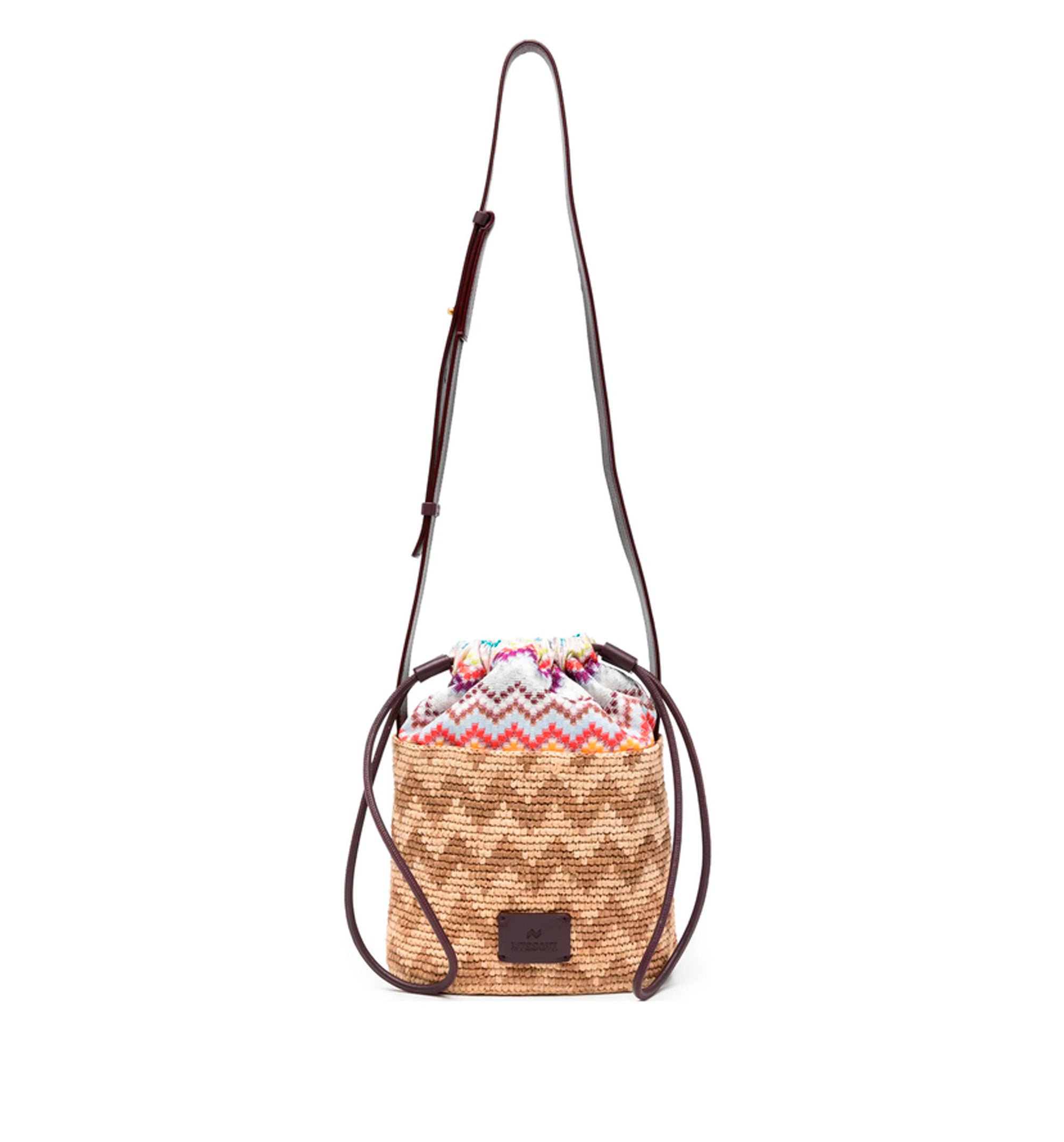 Zigzag Raffia Bucket Bag