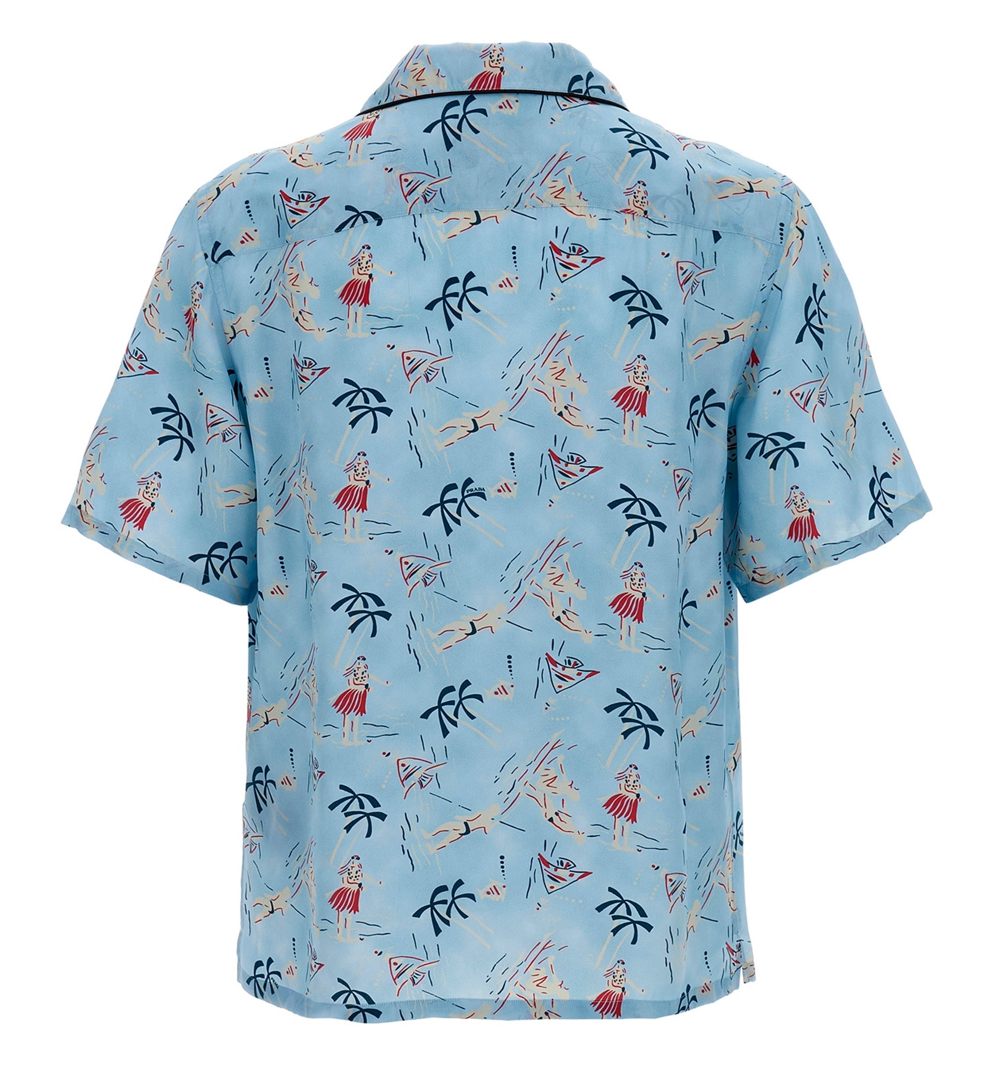 Bowling shirt in printed silk blend