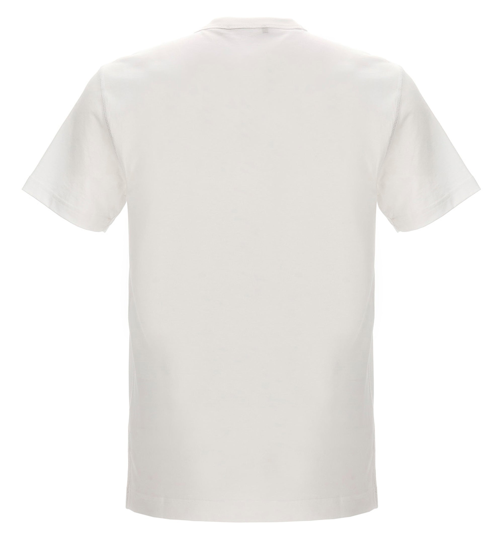 Cotton V-neck T-shirt with branded tag
