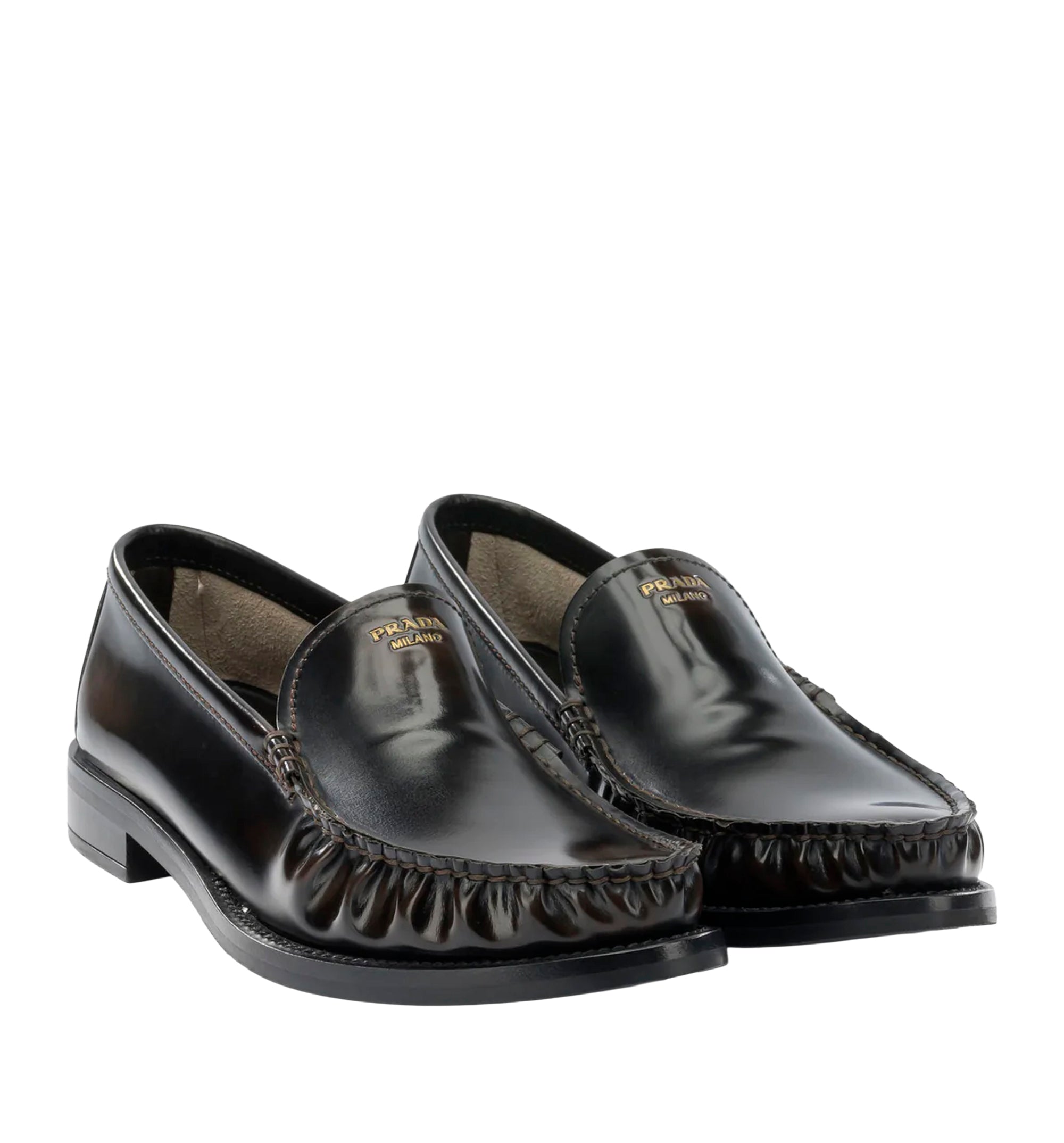 Brushed leather loafers
