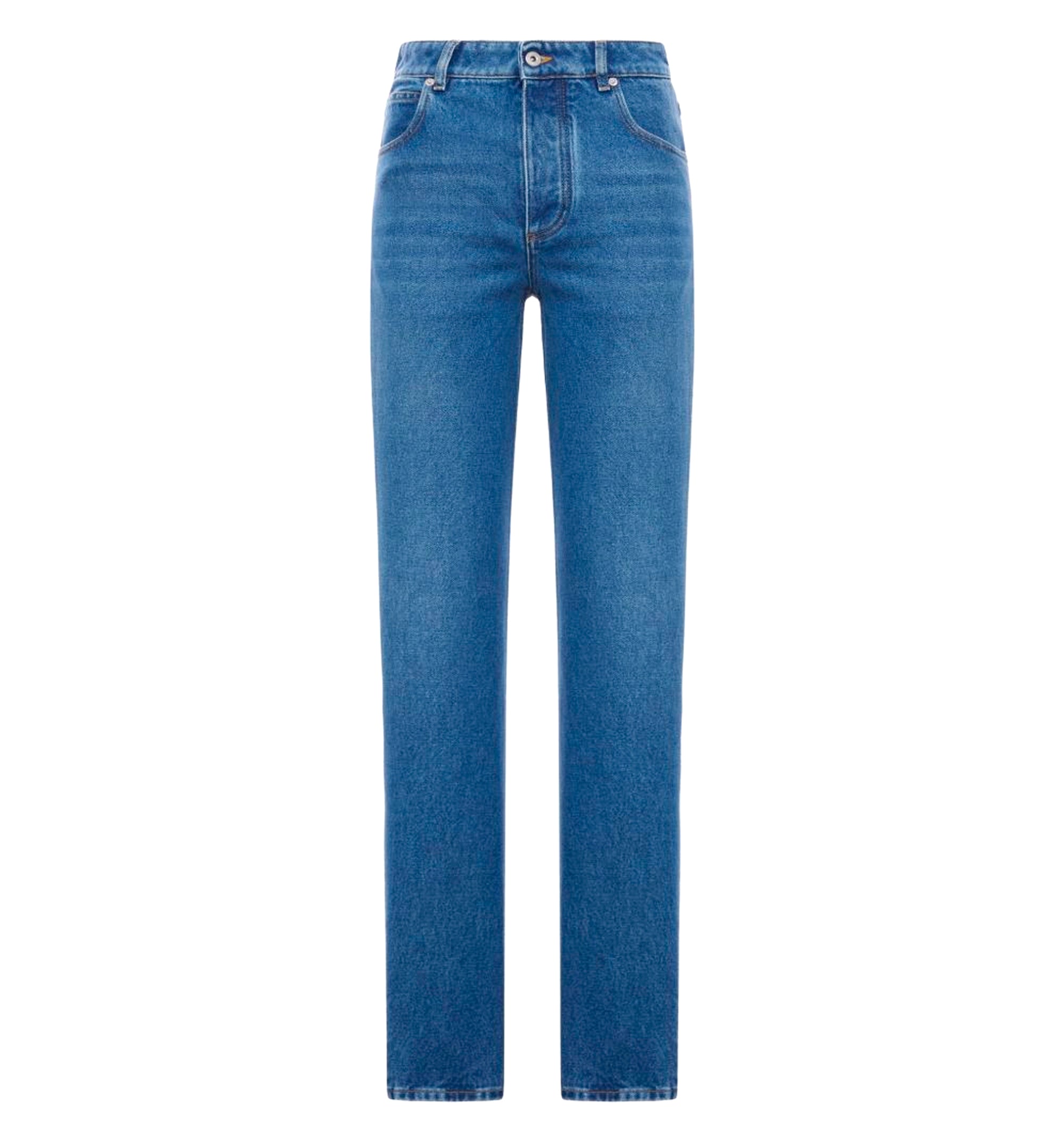 Medium Indigo Straight Jeans