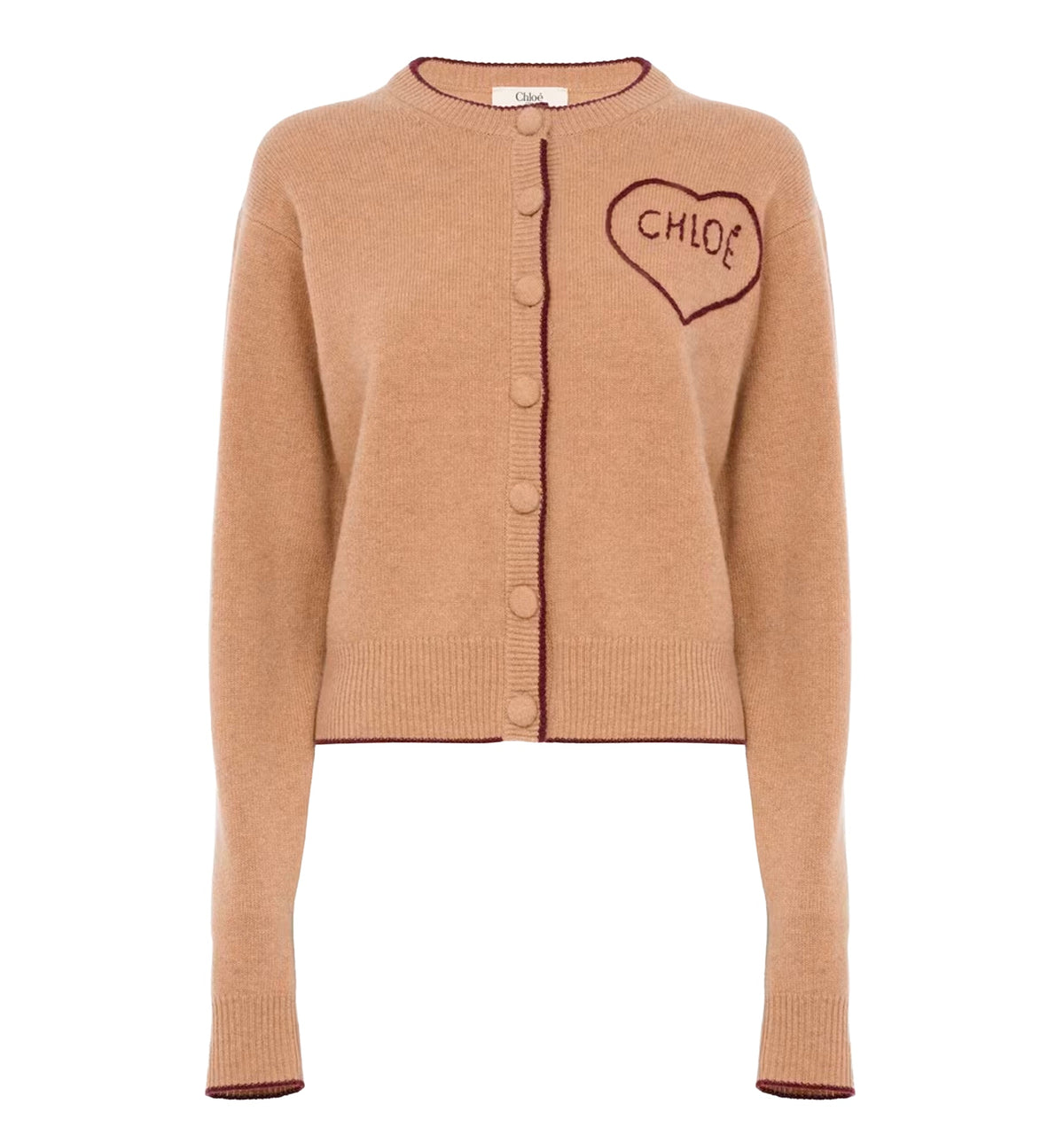 Fitted logo cardigan in a wool & cashmere knit