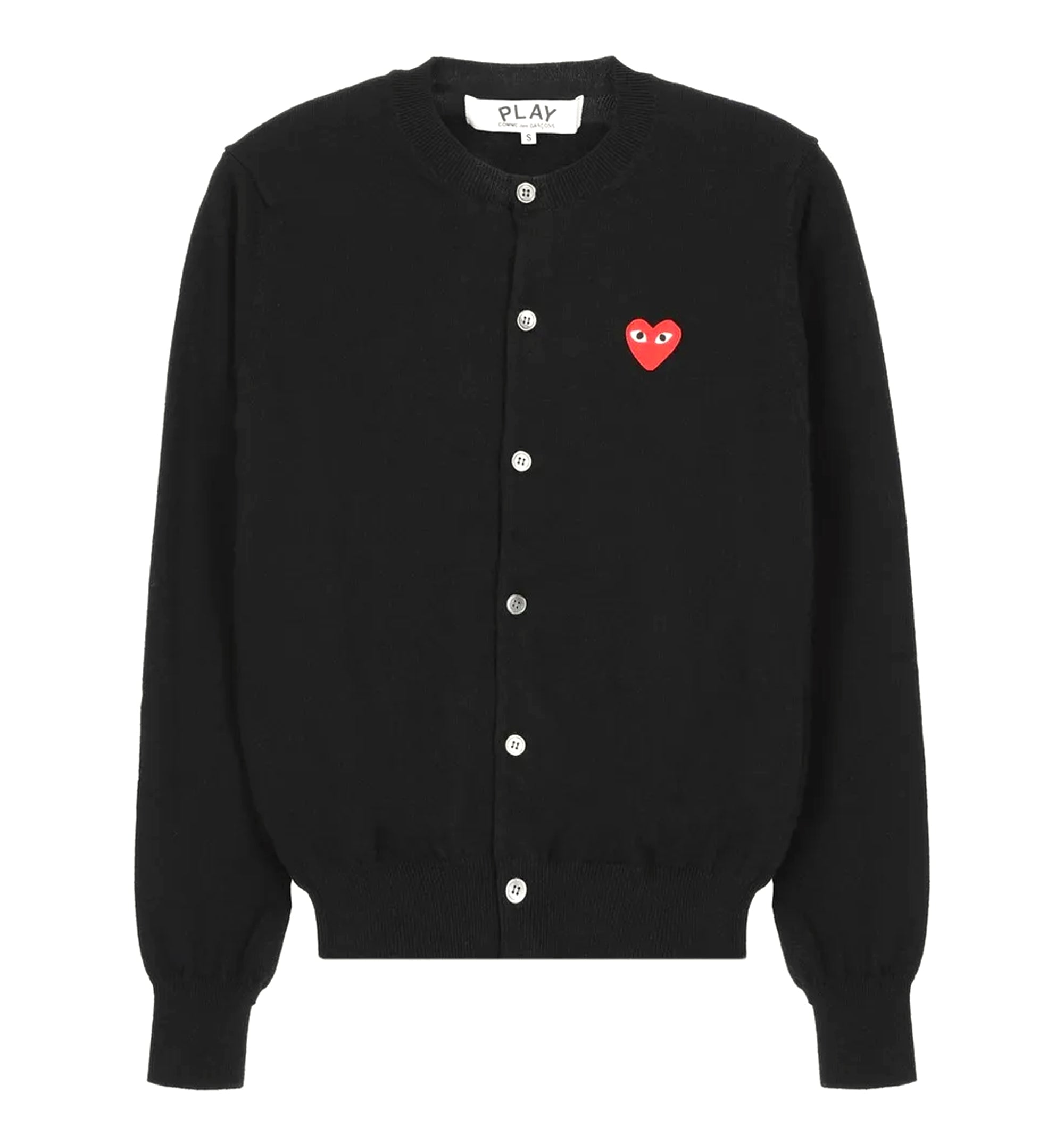 Red Heart Emblem Round Neck Cardigan