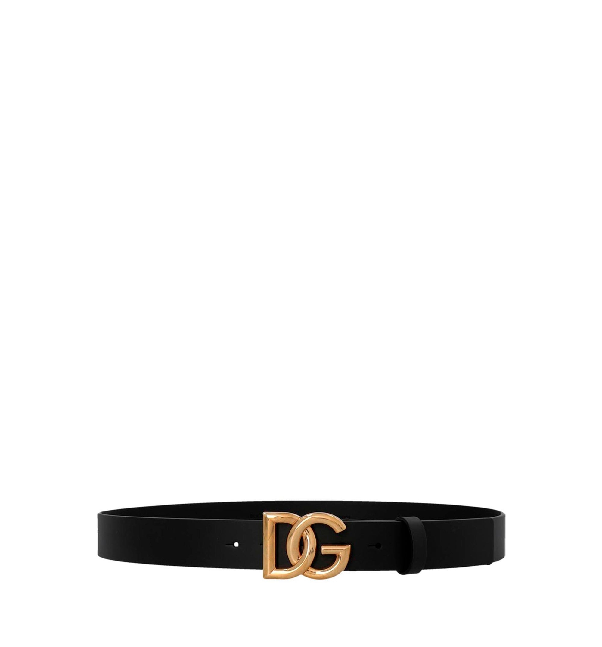 Lux leather belt with crossover DG logo buckle