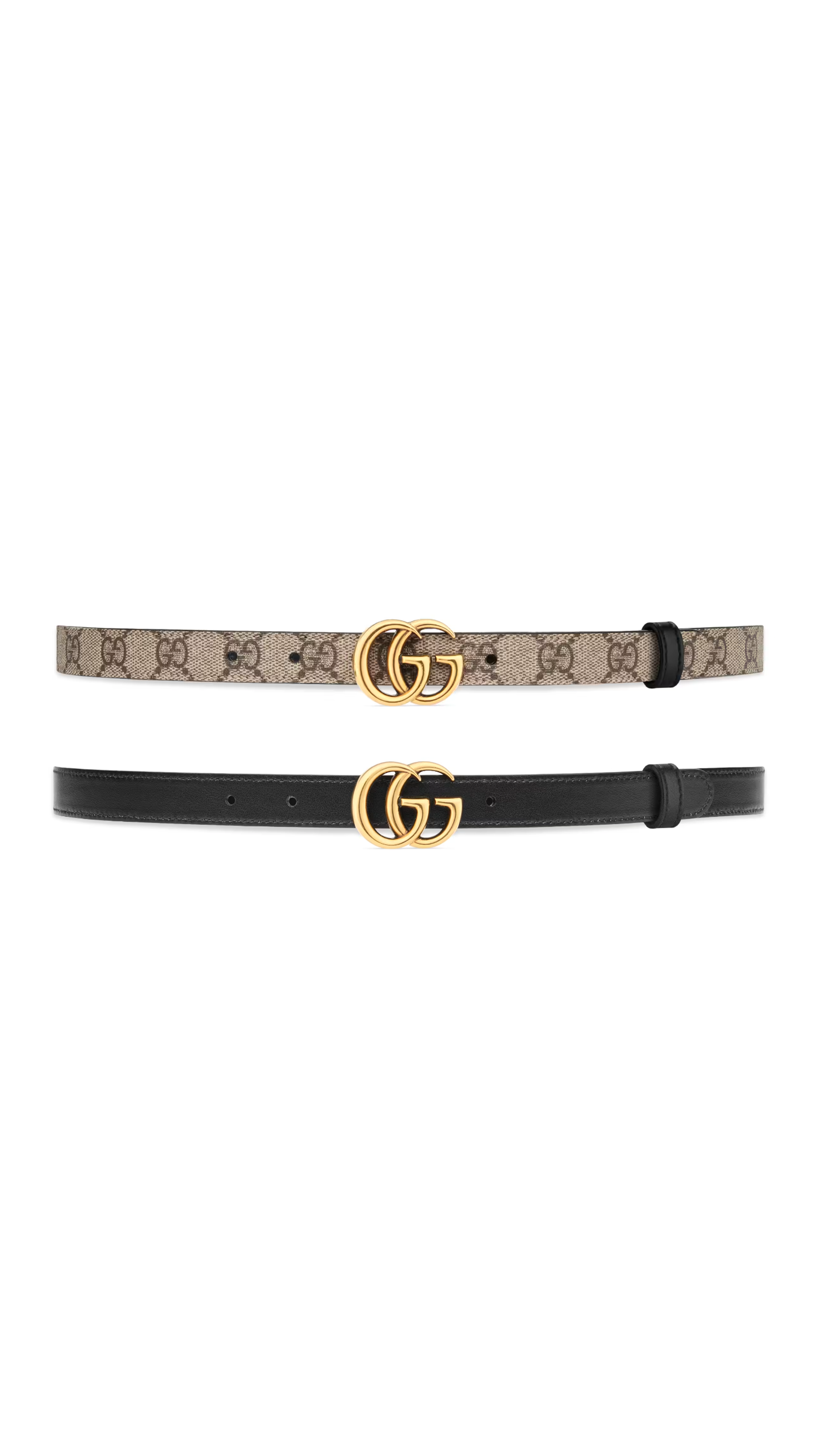 GG Marmont Reversible Thin Belt - Black