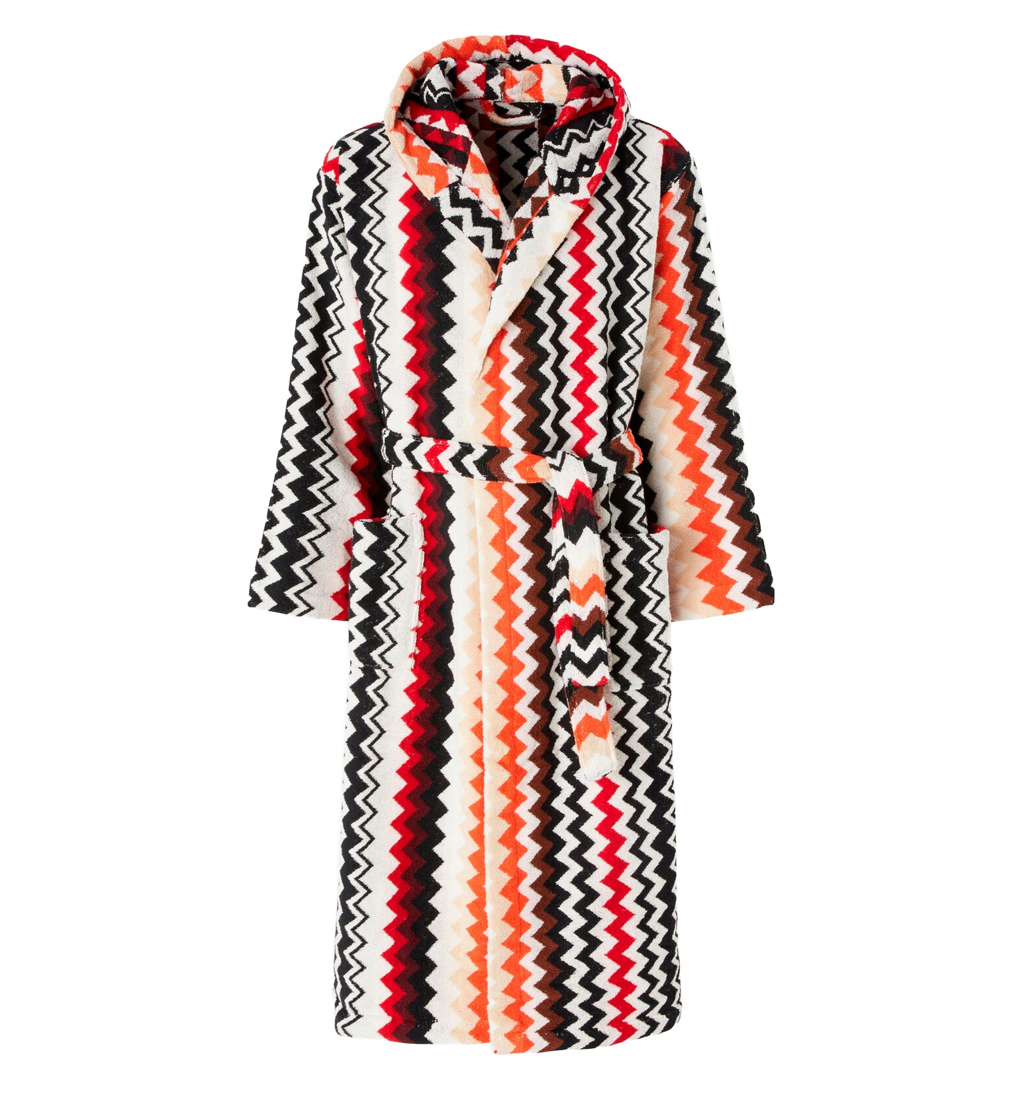Best cotton terry bathrobe zig zag