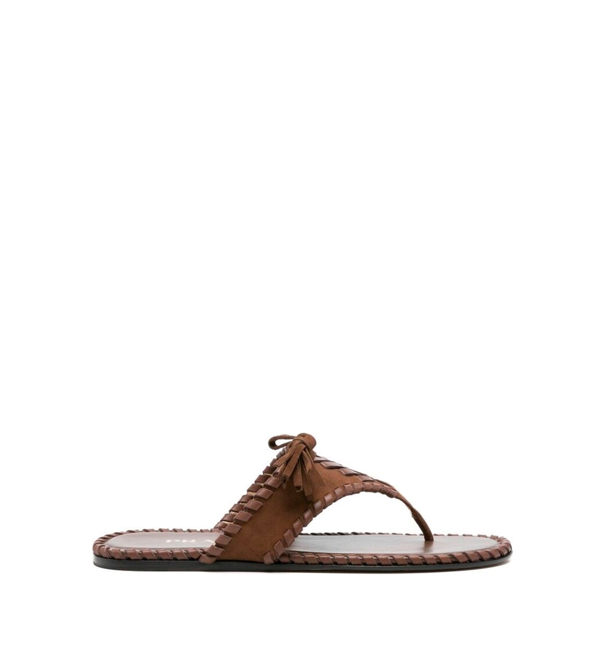 Suede leather thong sandals