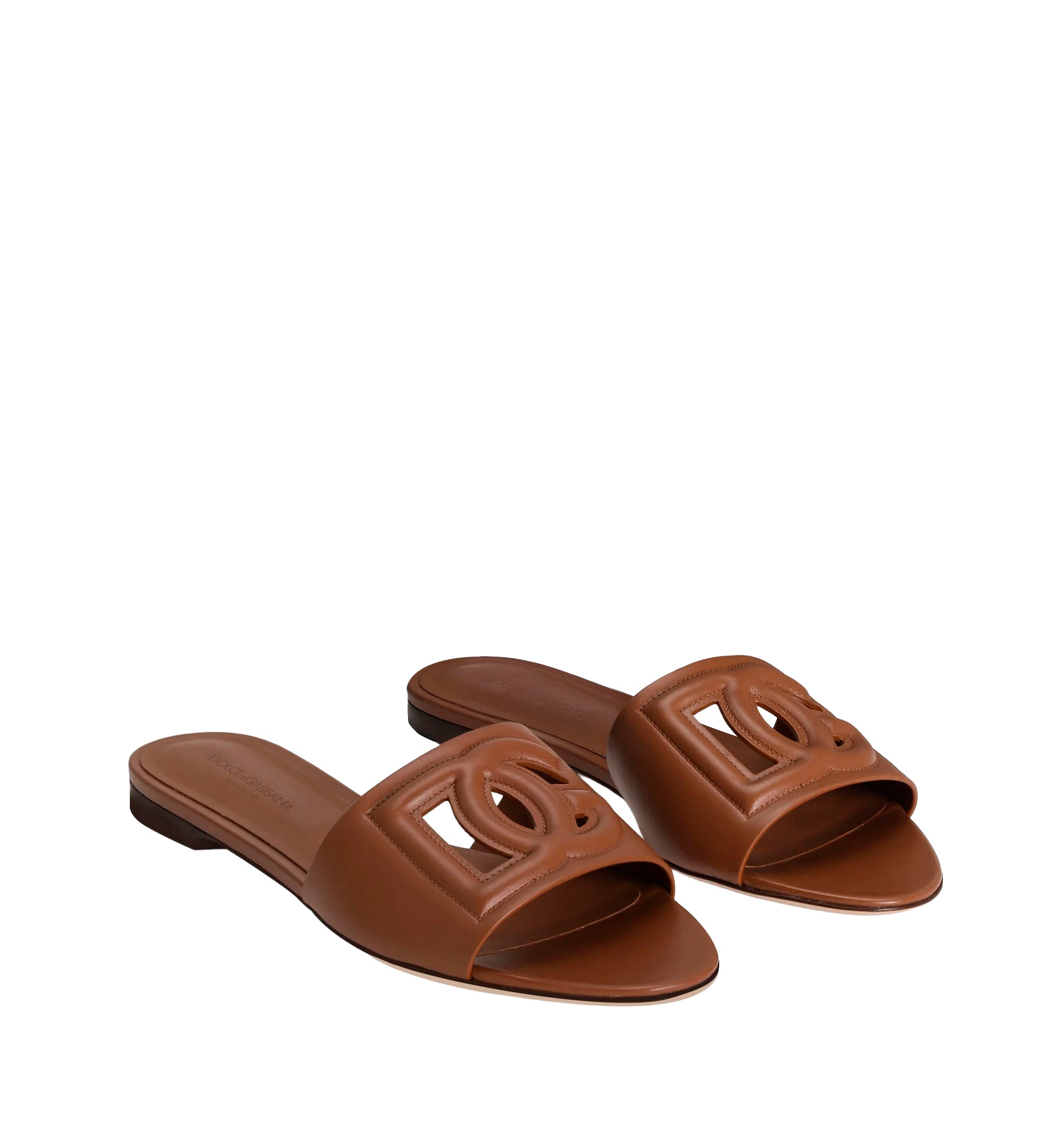 Calfskin sliders with DG logo