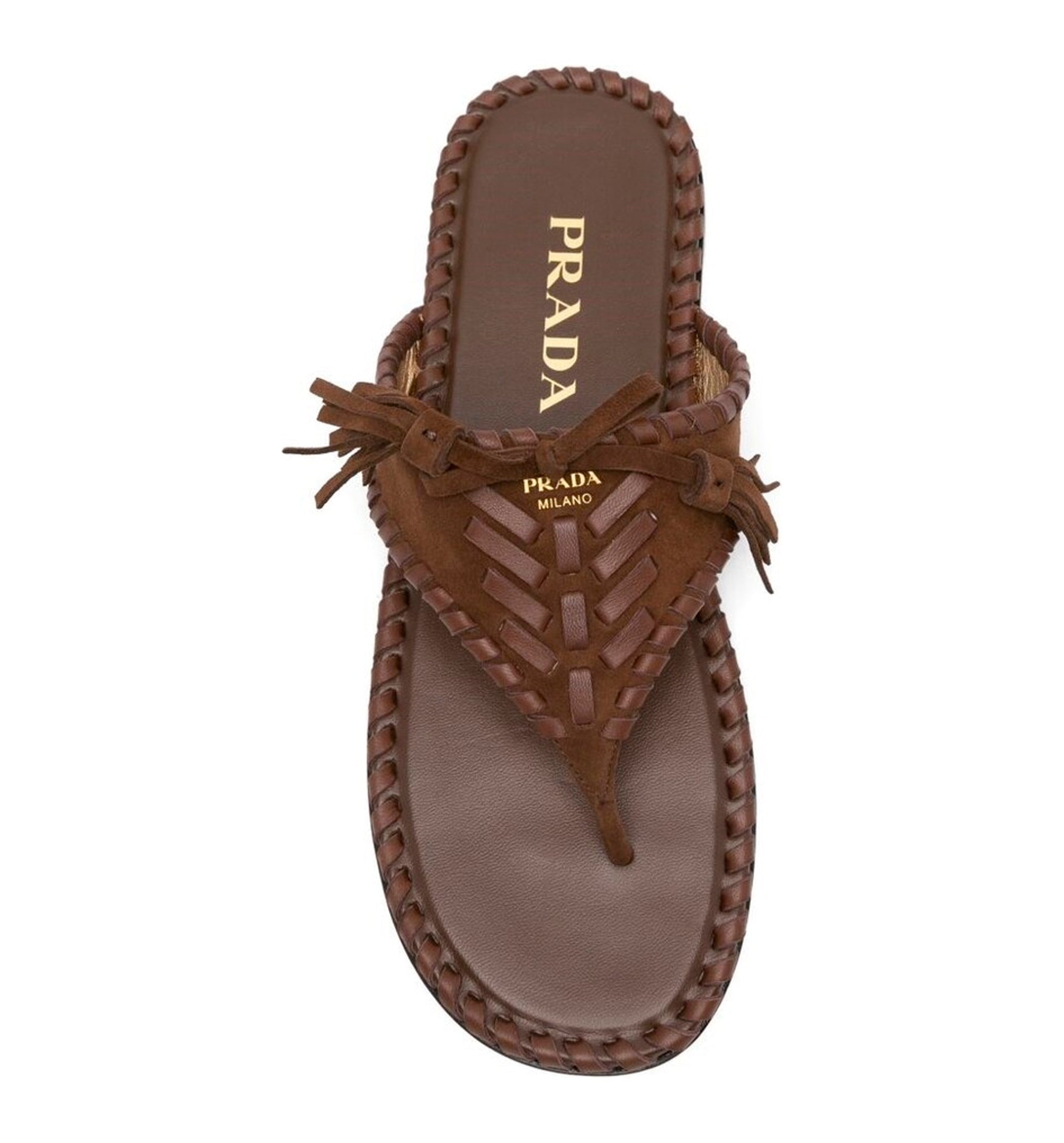 Suede leather thong sandals