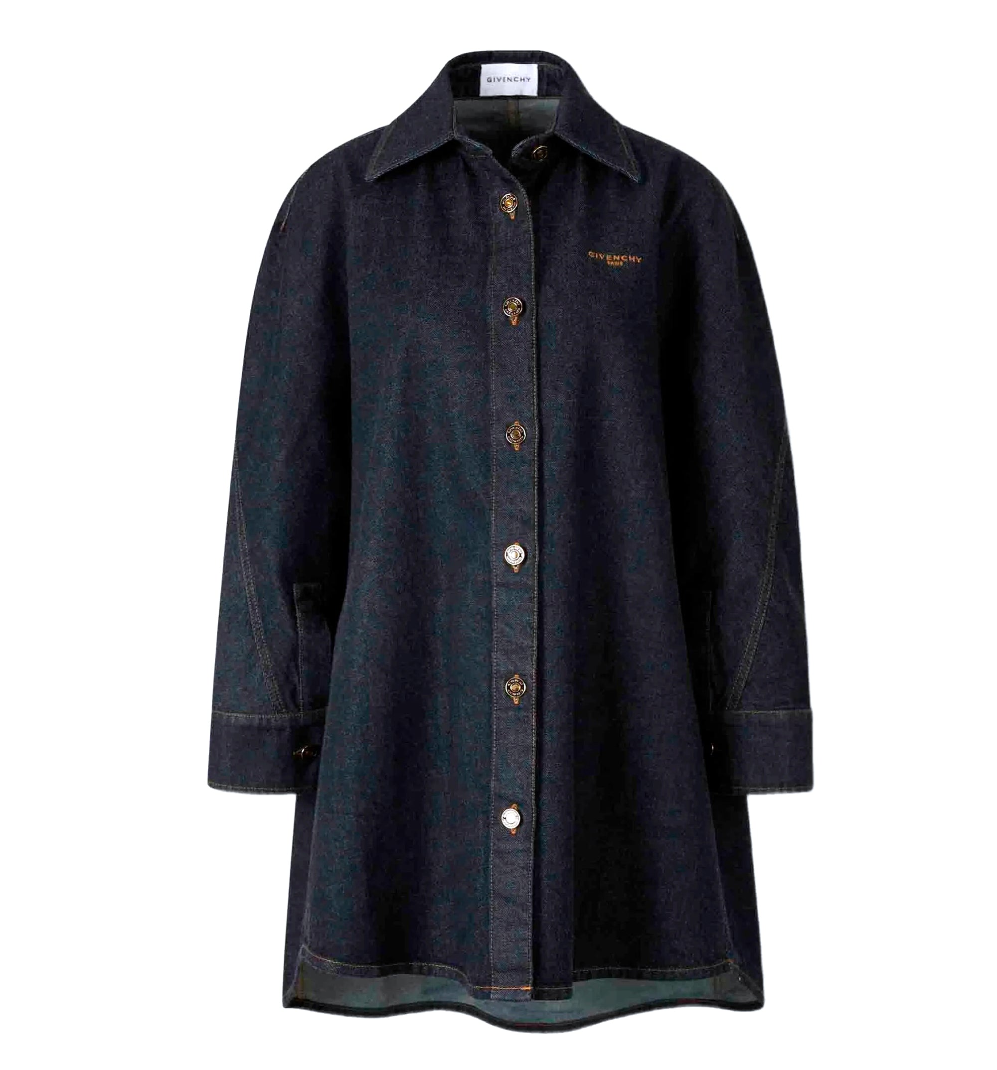Button-fastening Denim Shirt