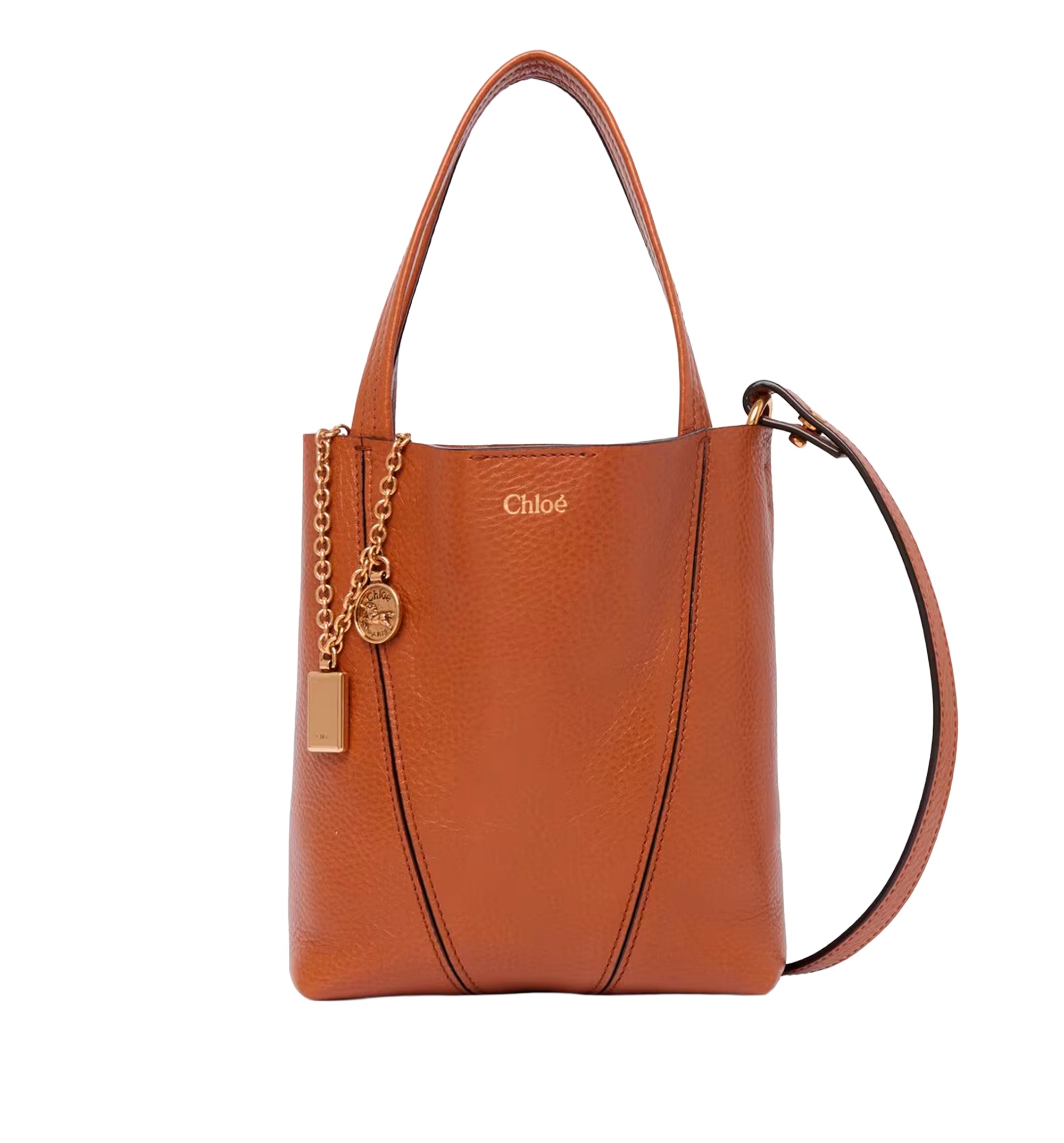 Small Chloé Spin tote bag in grained leather