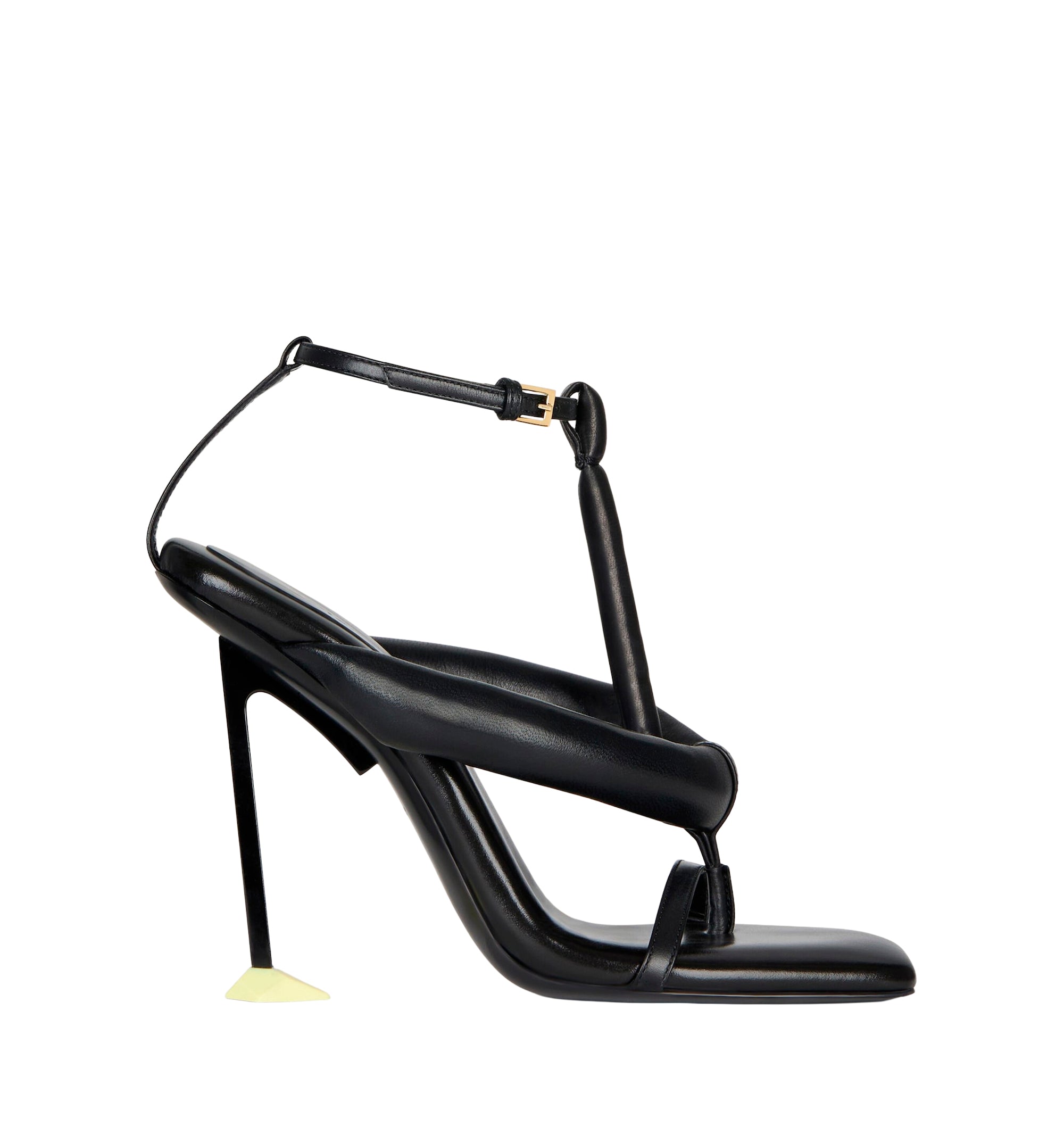 Boudoir bicolor heeled thongs in nappa leather