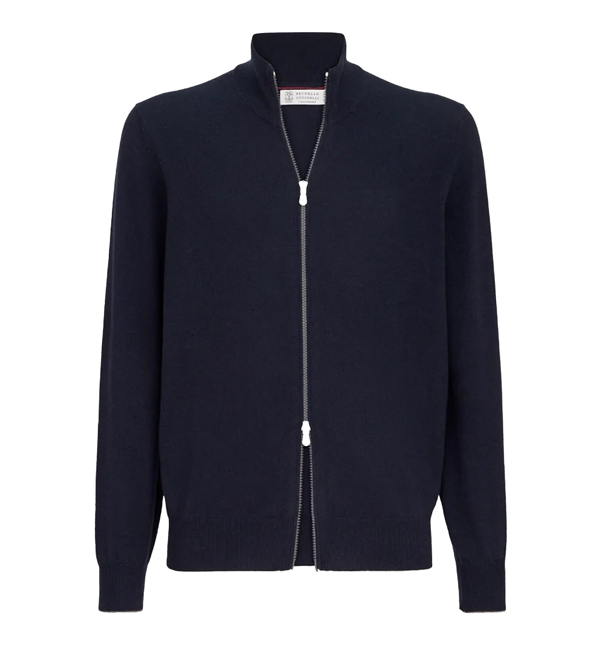 Cashmere high-neck cardigan with zipper