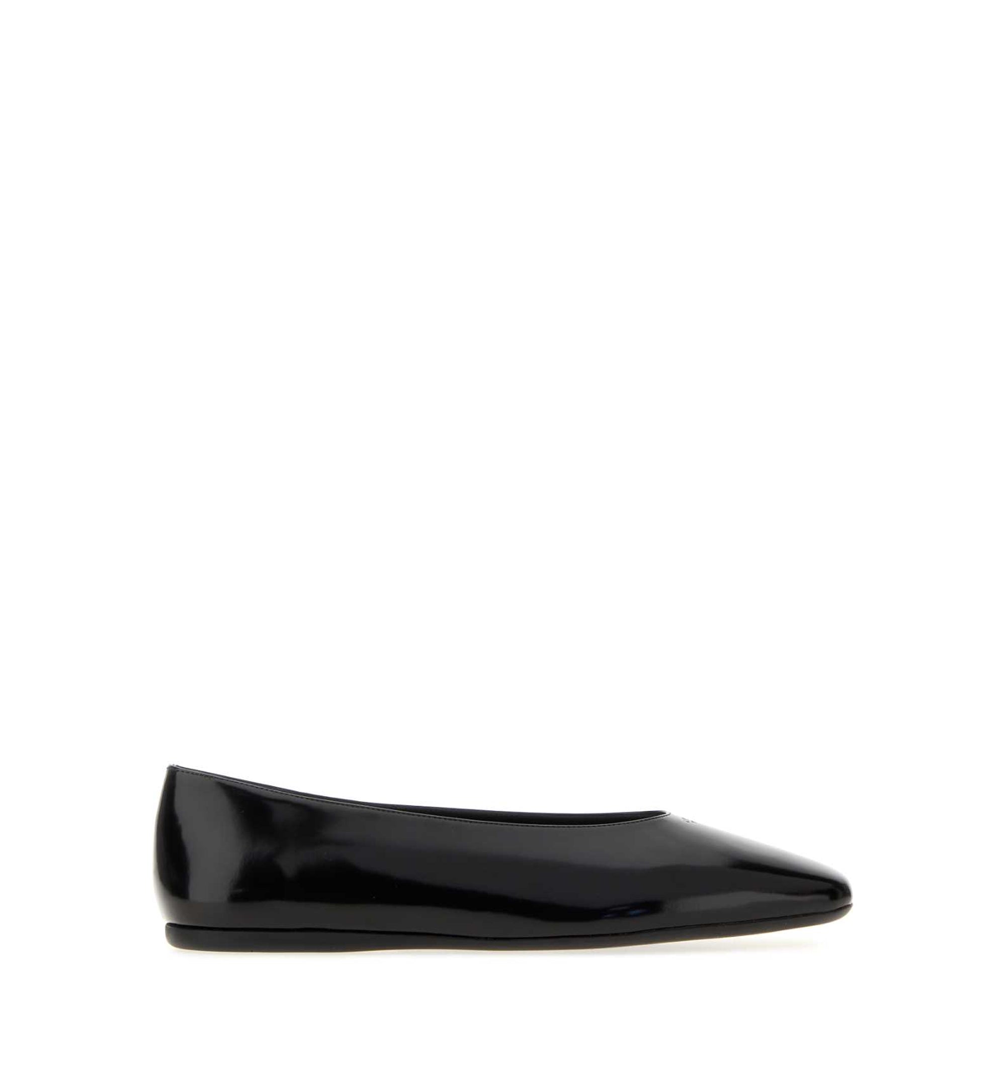 Brushed leather ballerinas