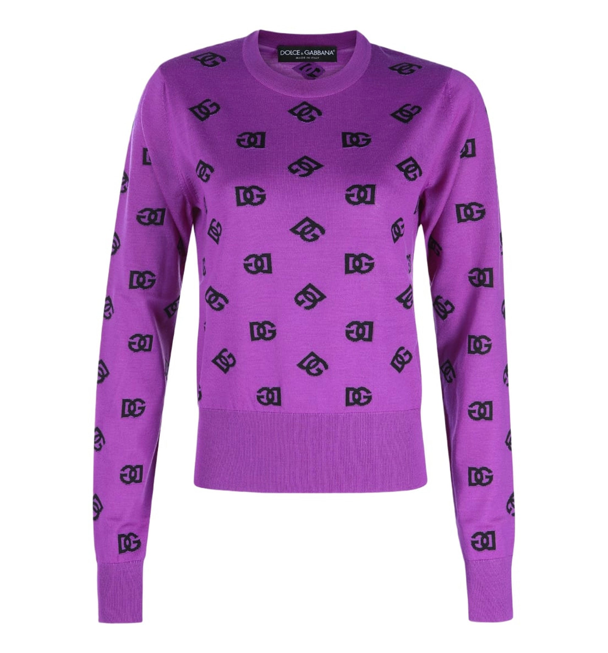 DG Monogram Jacquard Wool Silk Sweater