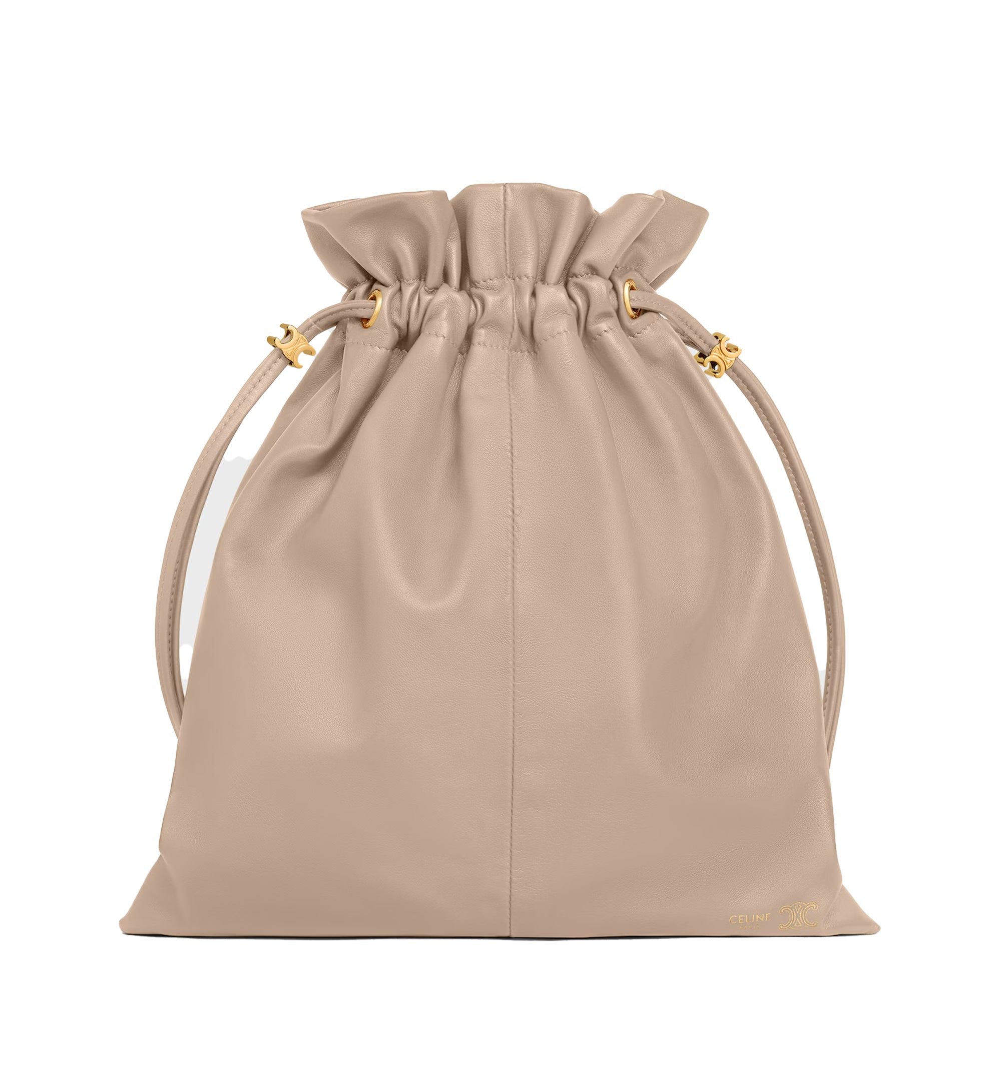 Crystal Pouch Small Leather Bucket Bag