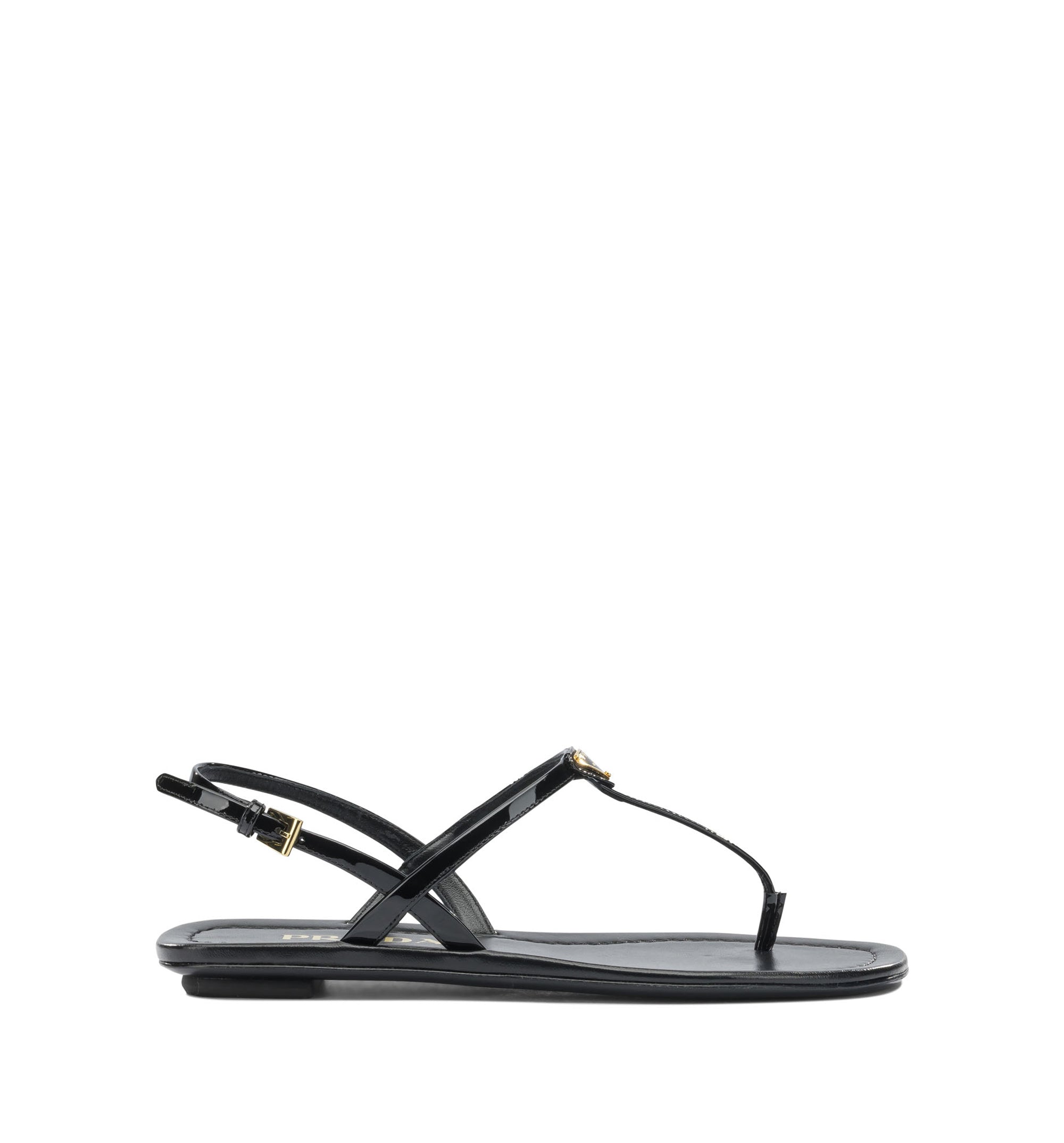 Patent leather thong sandals