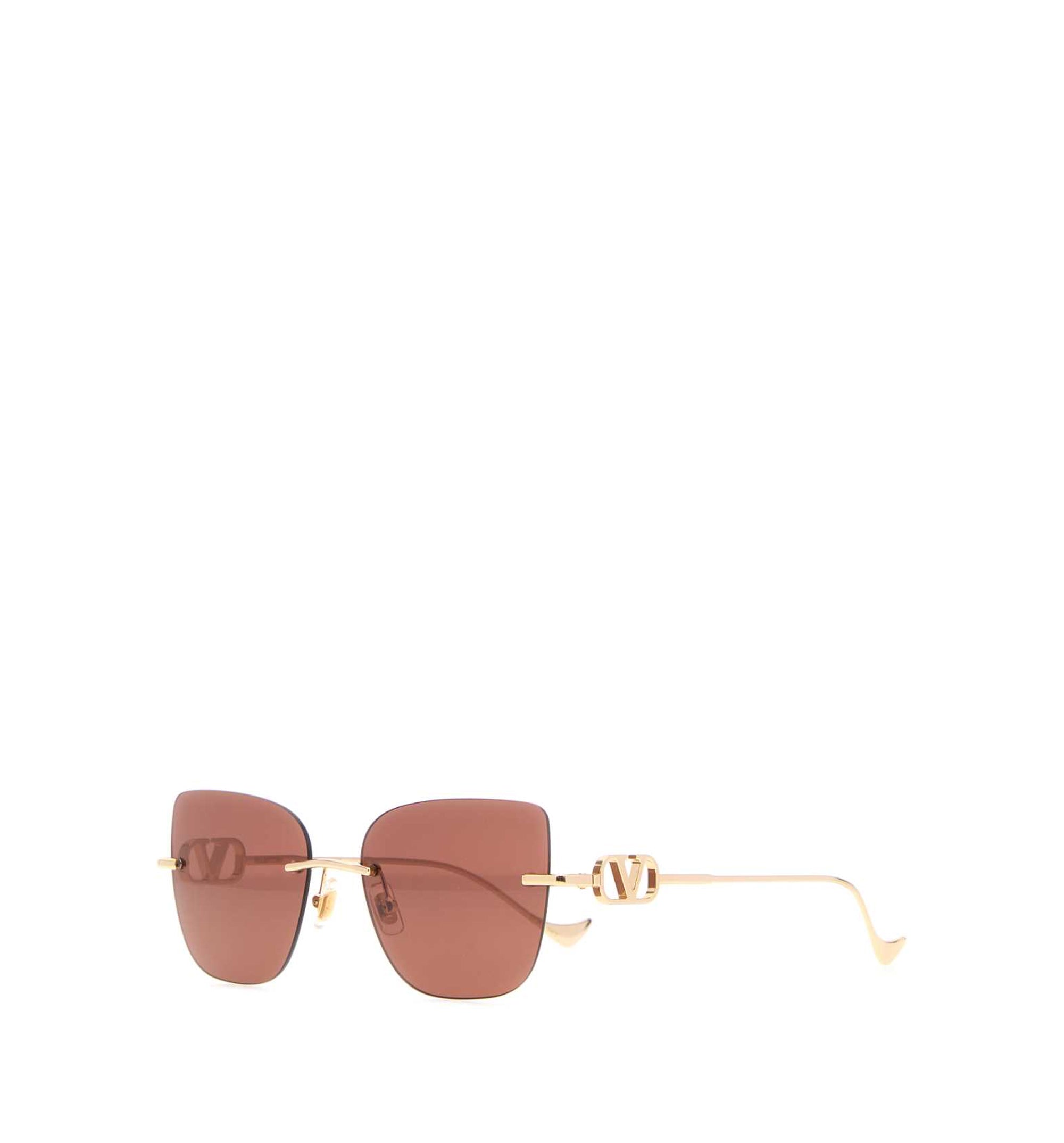 Golden Logo Square Sunglasses