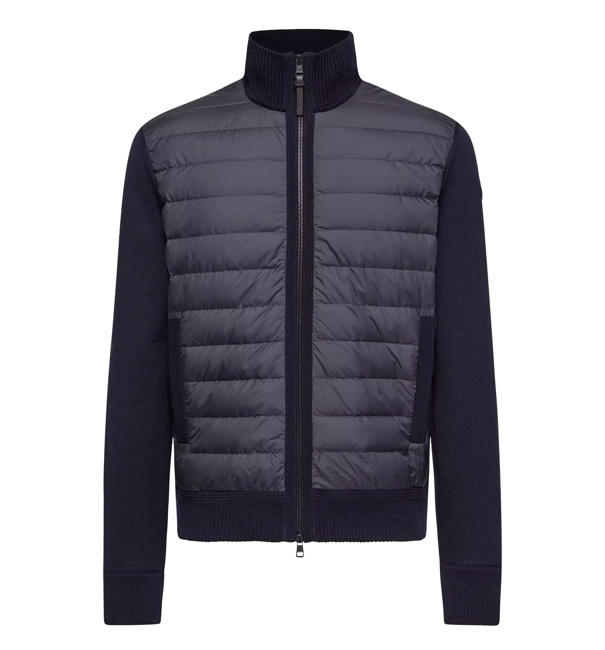 Padded Zip-Up Wool Cardigan