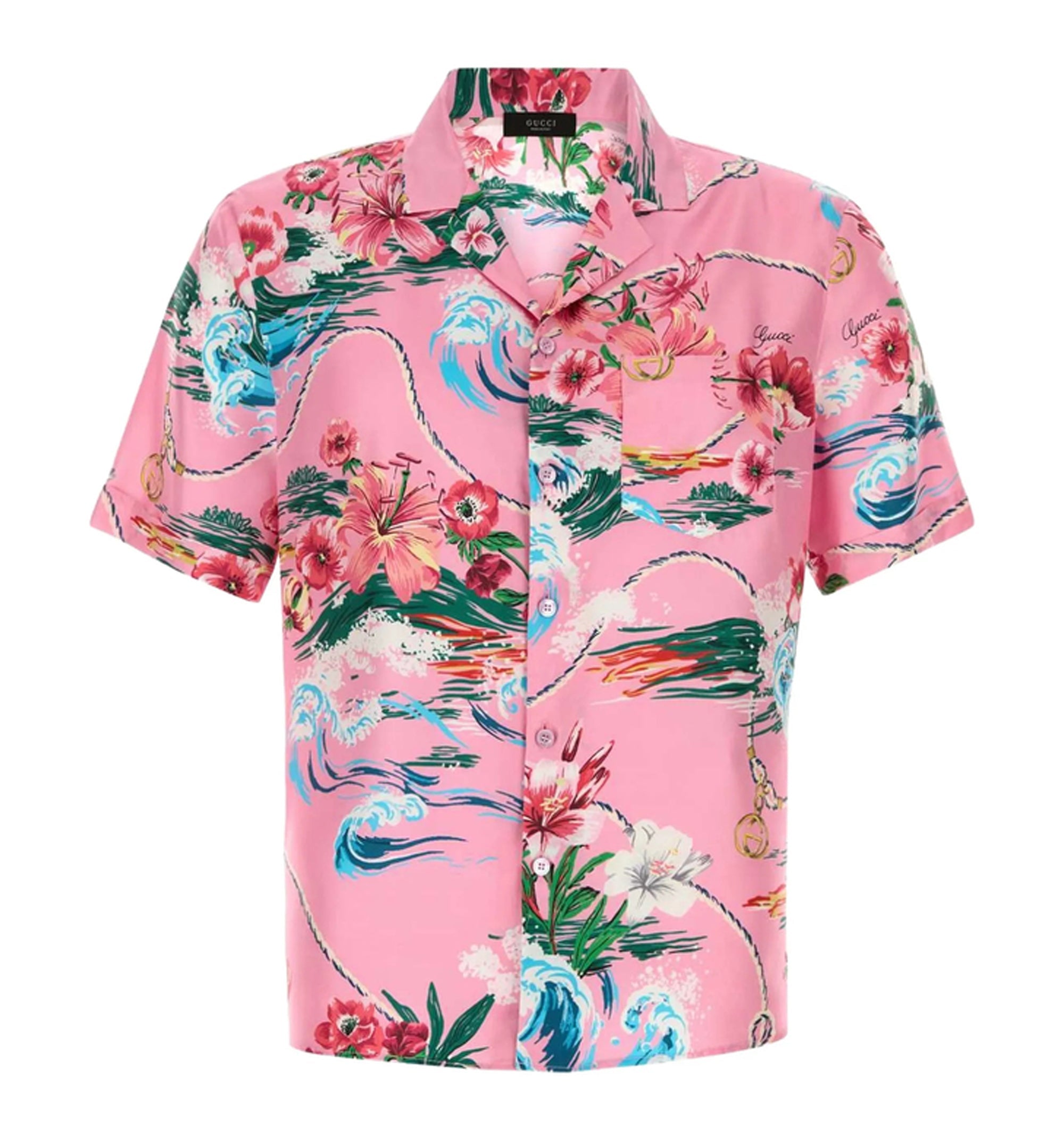Printed Silk Twill Bowling Shirt