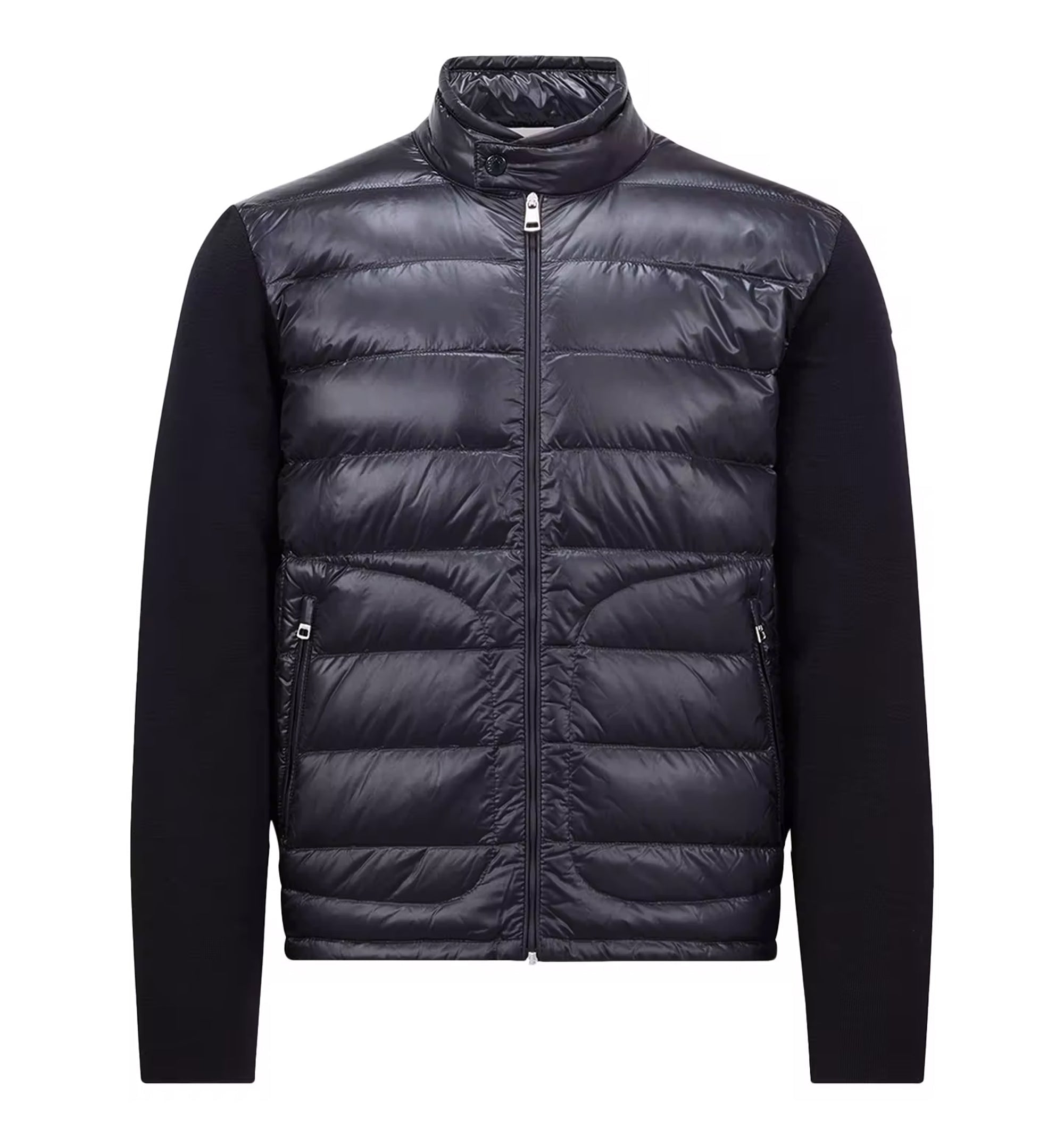 Padded Wool Zip-Up Cardigan