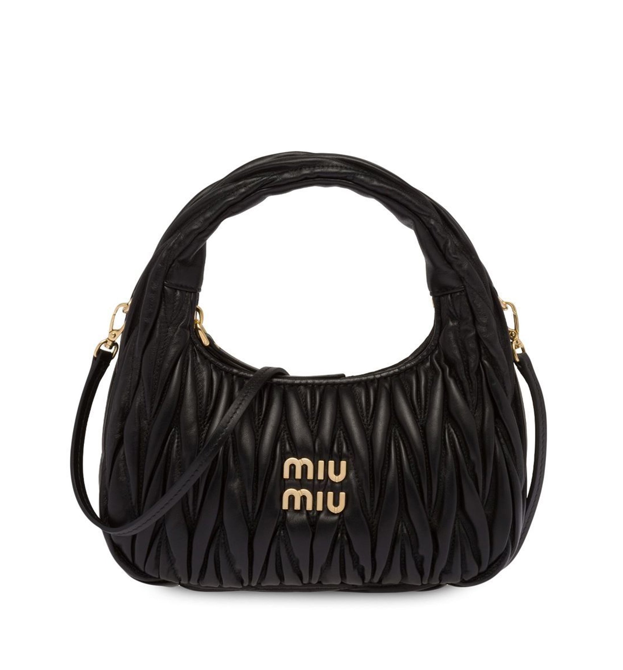 Wander matelassé nappa leather hobo bag