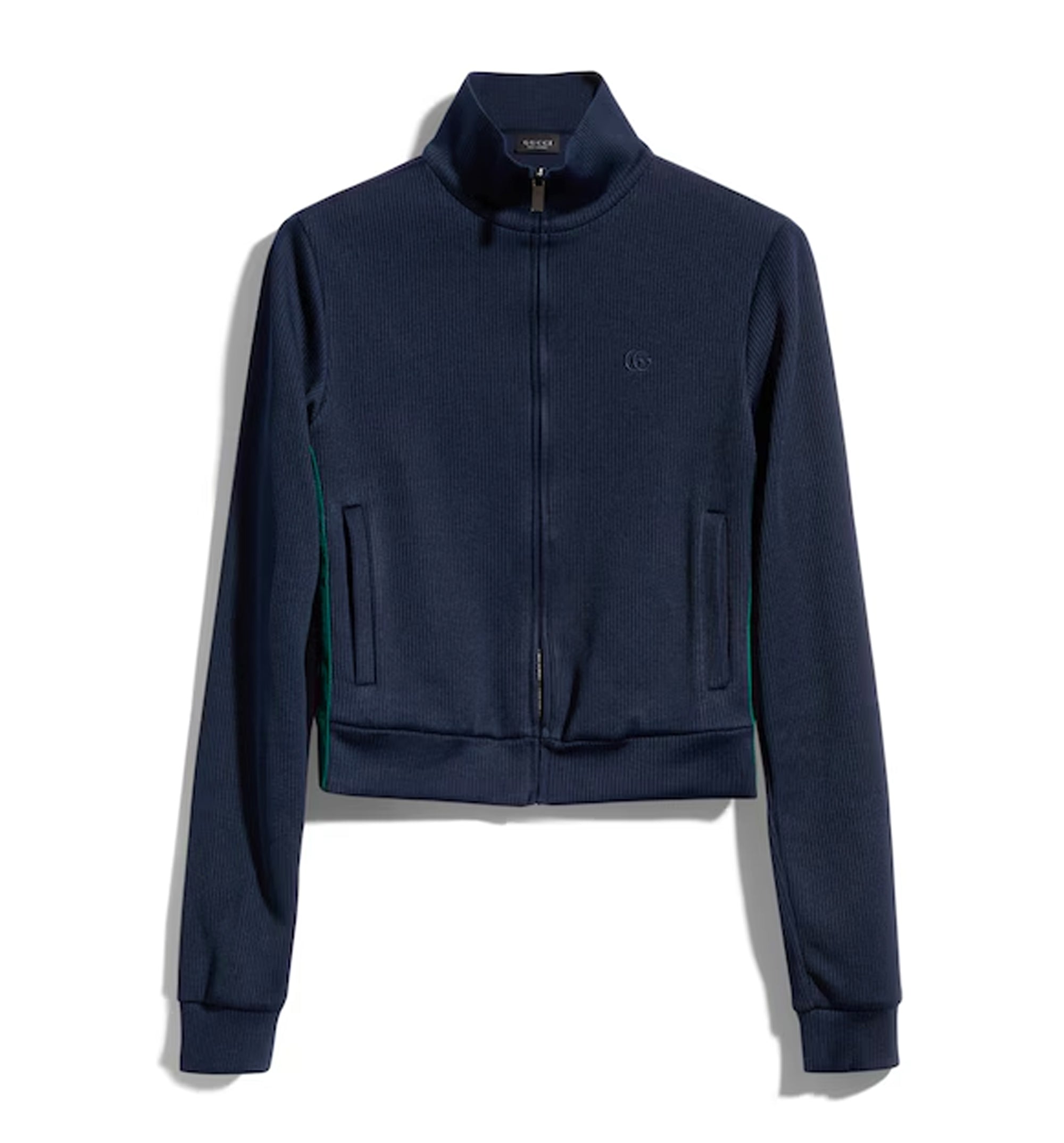 Rib cotton jersey zip sweatshirt with Web
