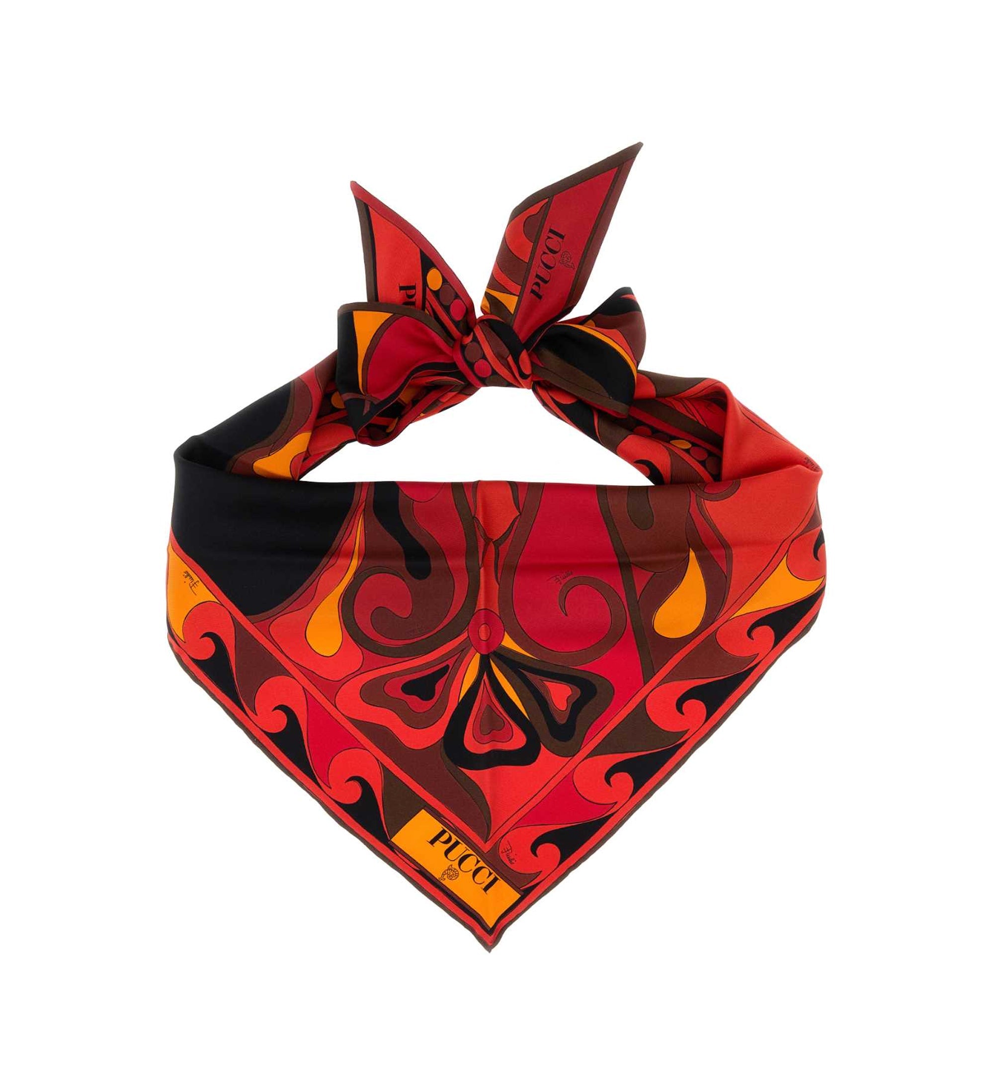 Orchidee Print Triangle Scarf
