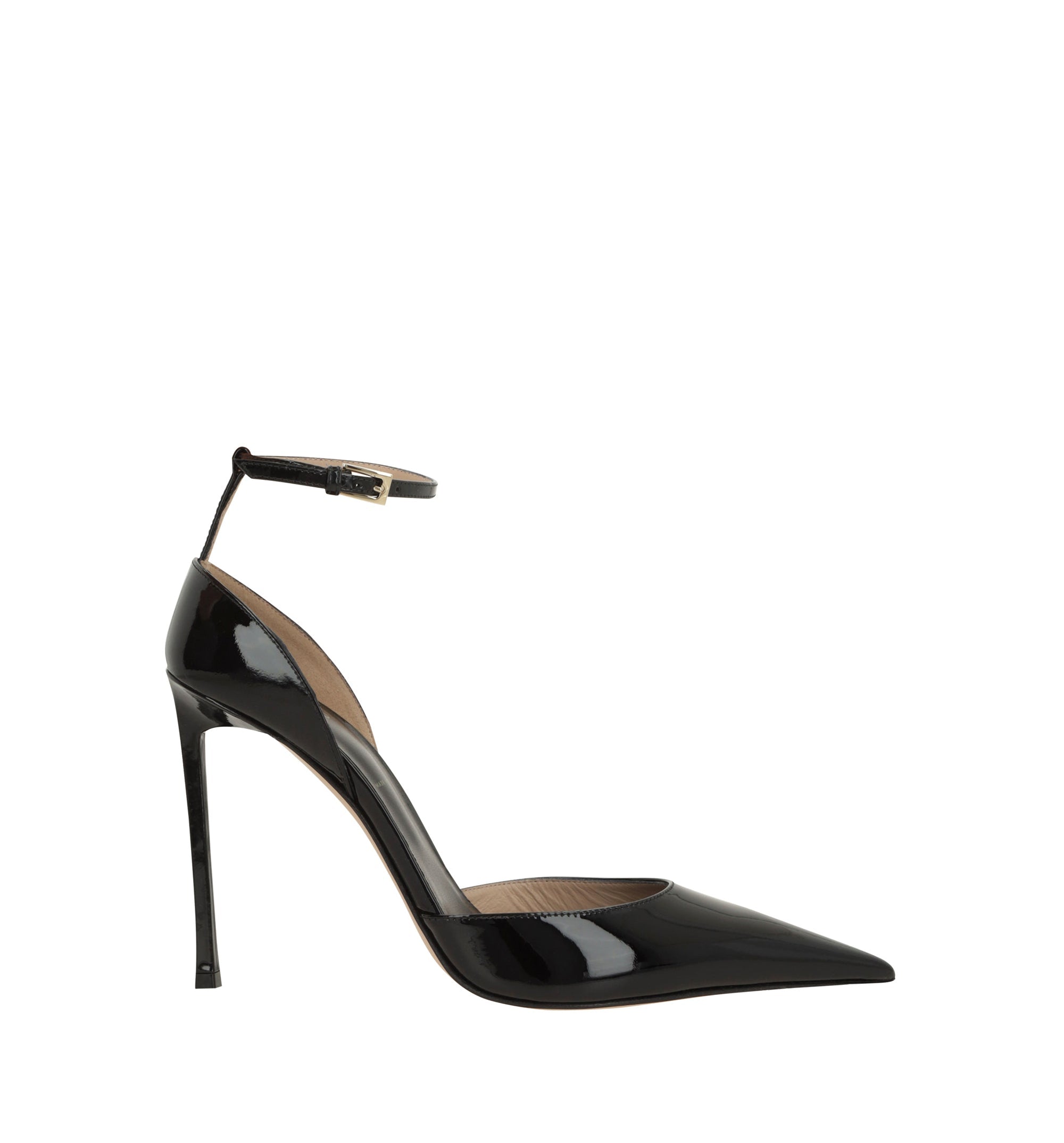 Patent Leather Vertigo Ankle Strap Pump