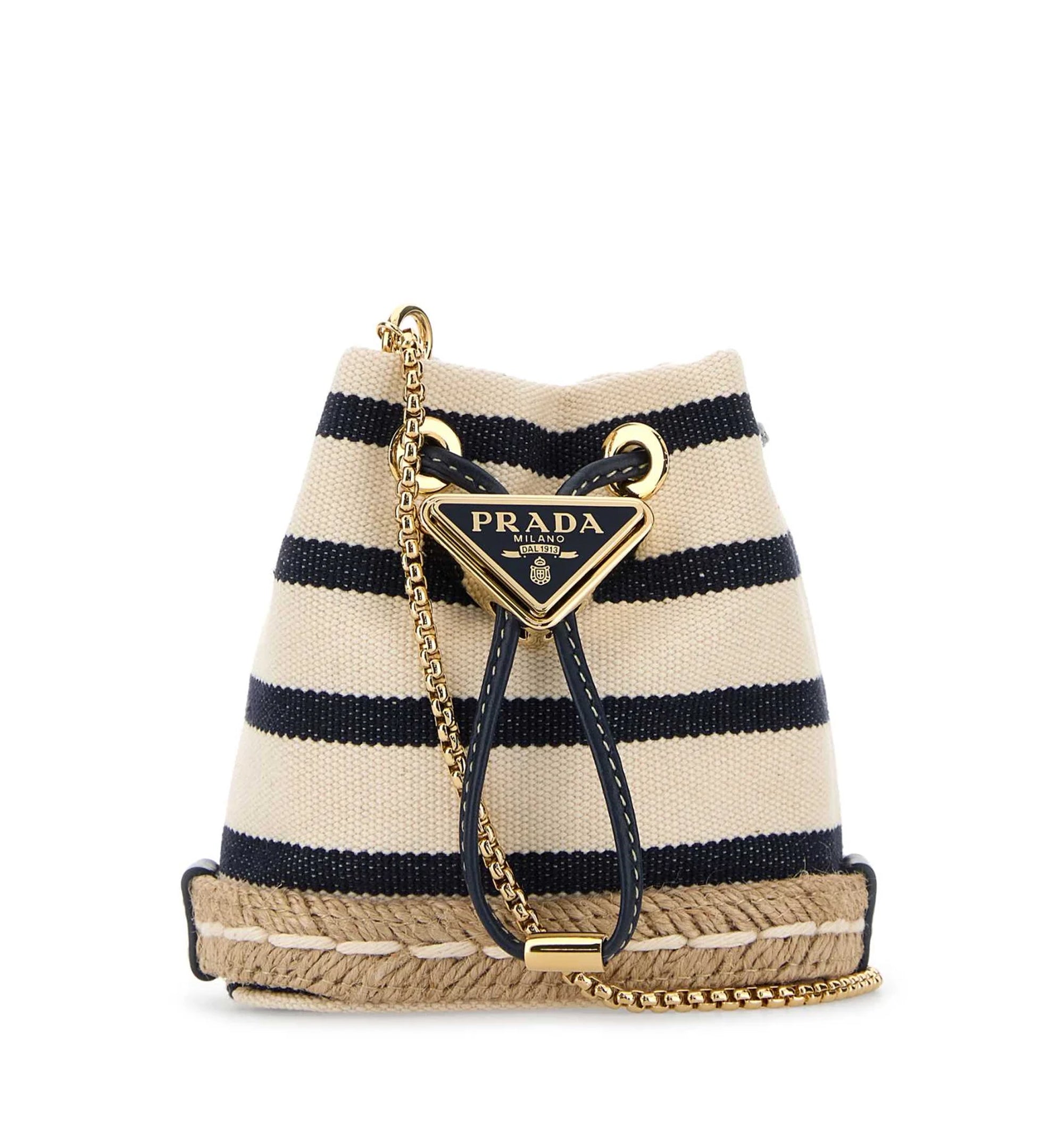 Striped Fabric Mini-Pouch