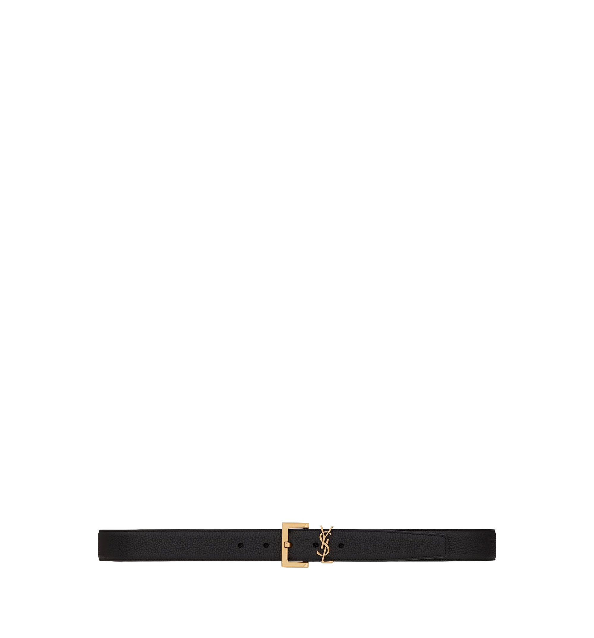 Cassandre Belt With Square Buckle In Grained Leather