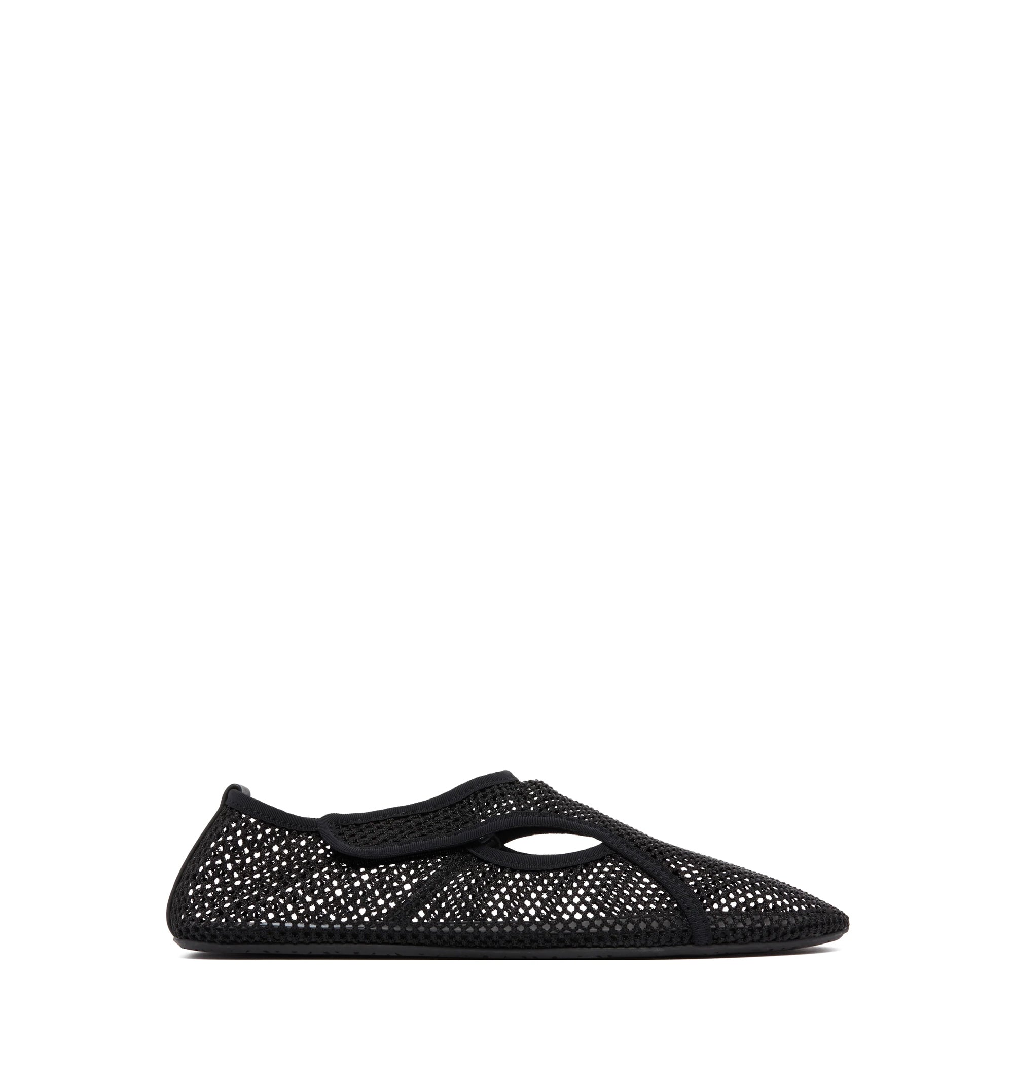 Black Mesh Slippers