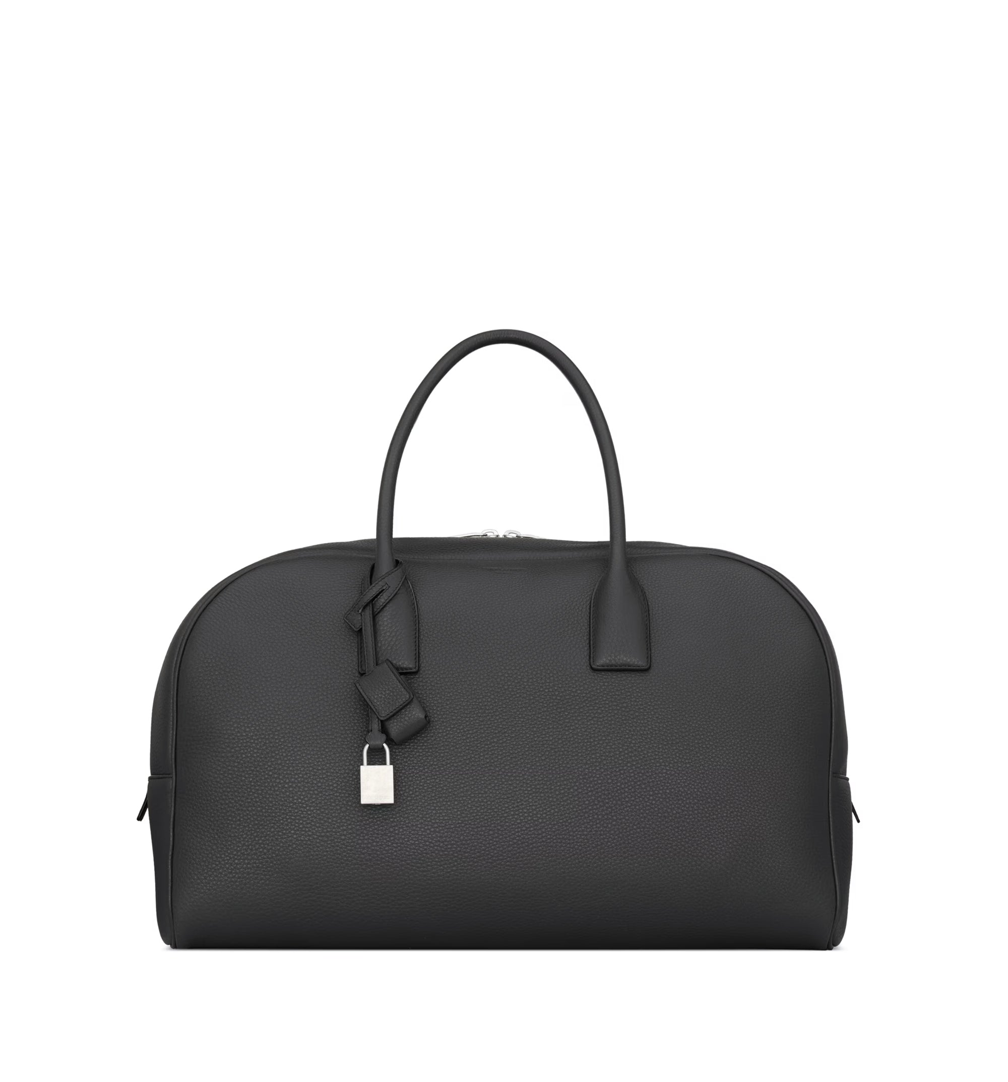 Medium Bowling Duffle In Grained Leather With Strap
