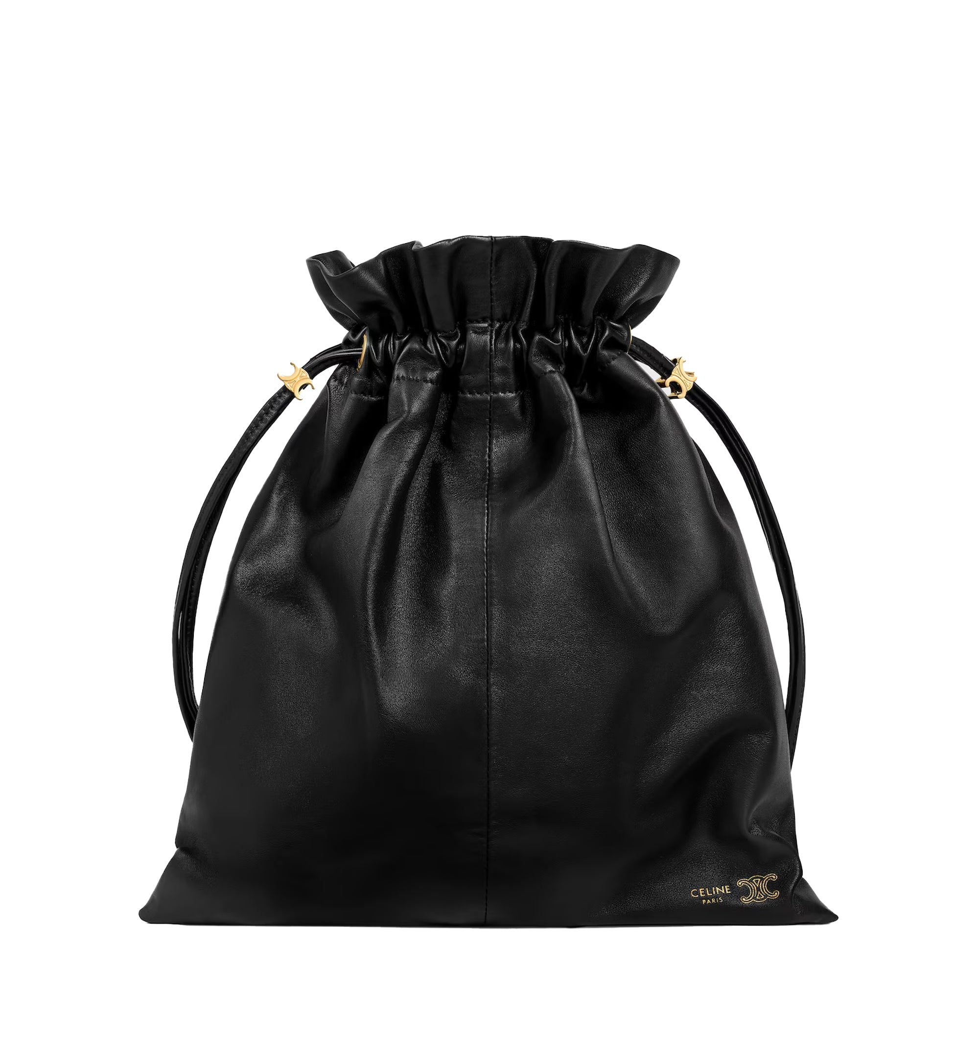 Crystal Pouch Small Leather Bucket Bag
