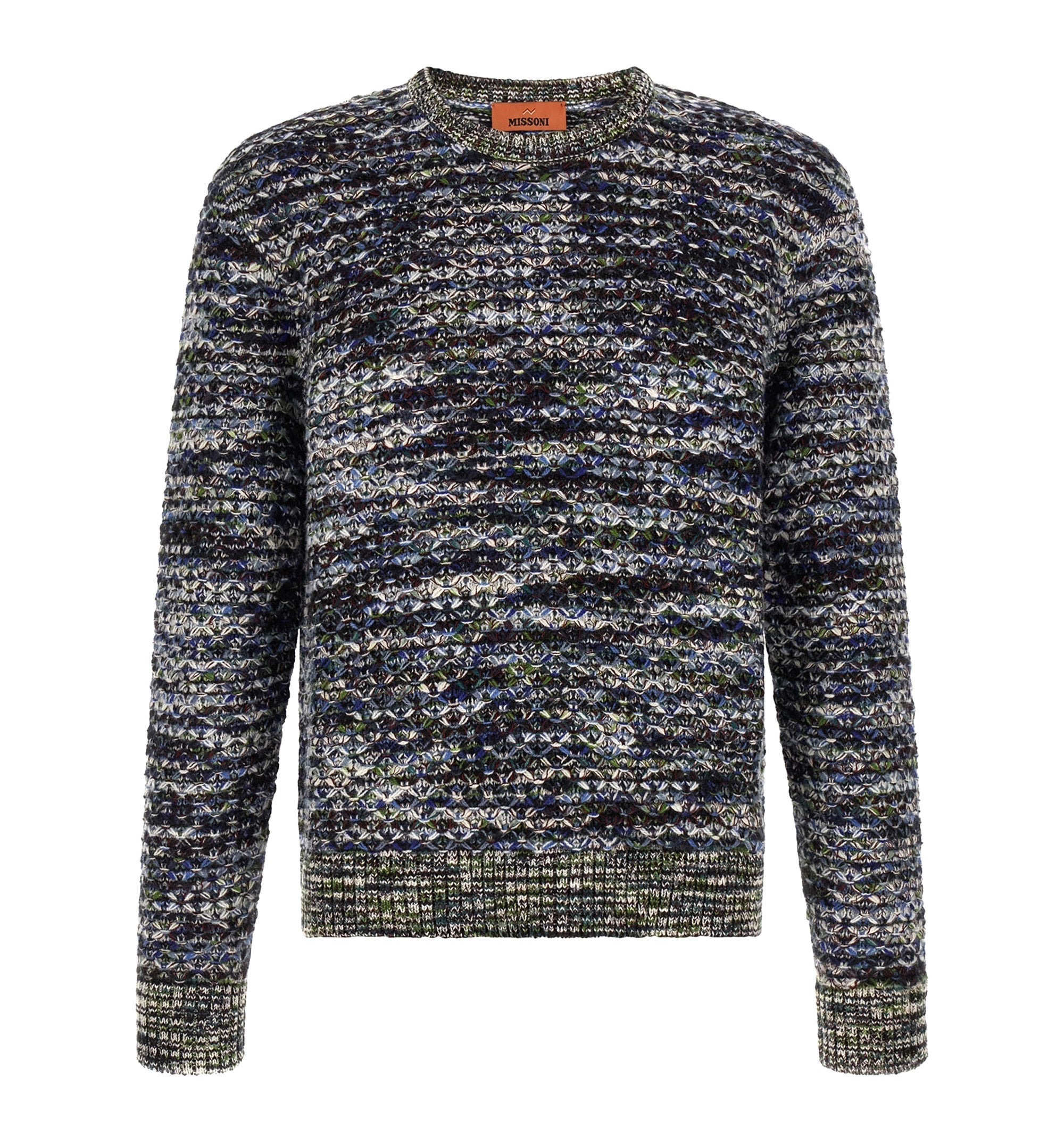Wool and viscose pullover with 3D texture