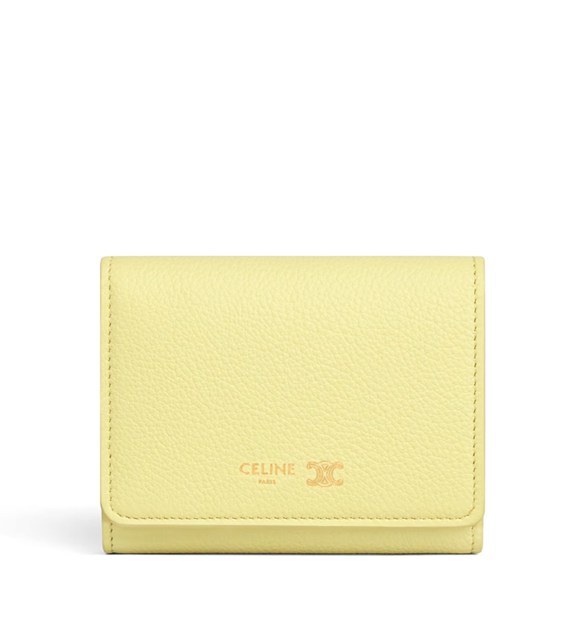 Fine Wallet Triomphe Stamp In Supple Grained Calfskin