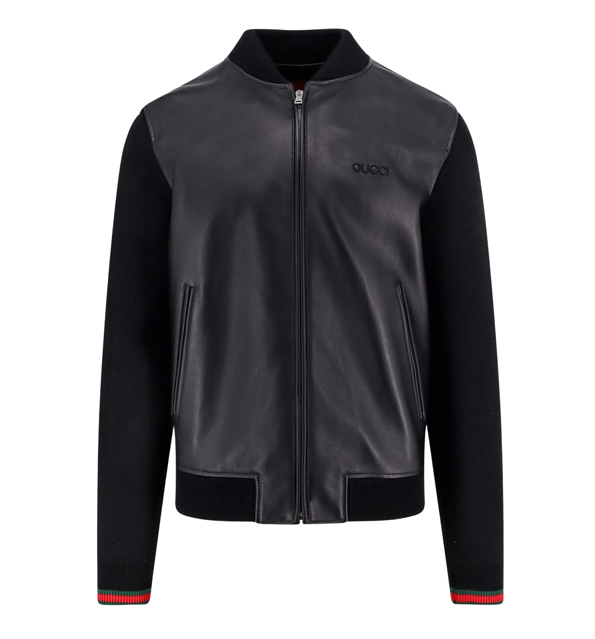 Nappa Leather And Knit Bomber Jacket