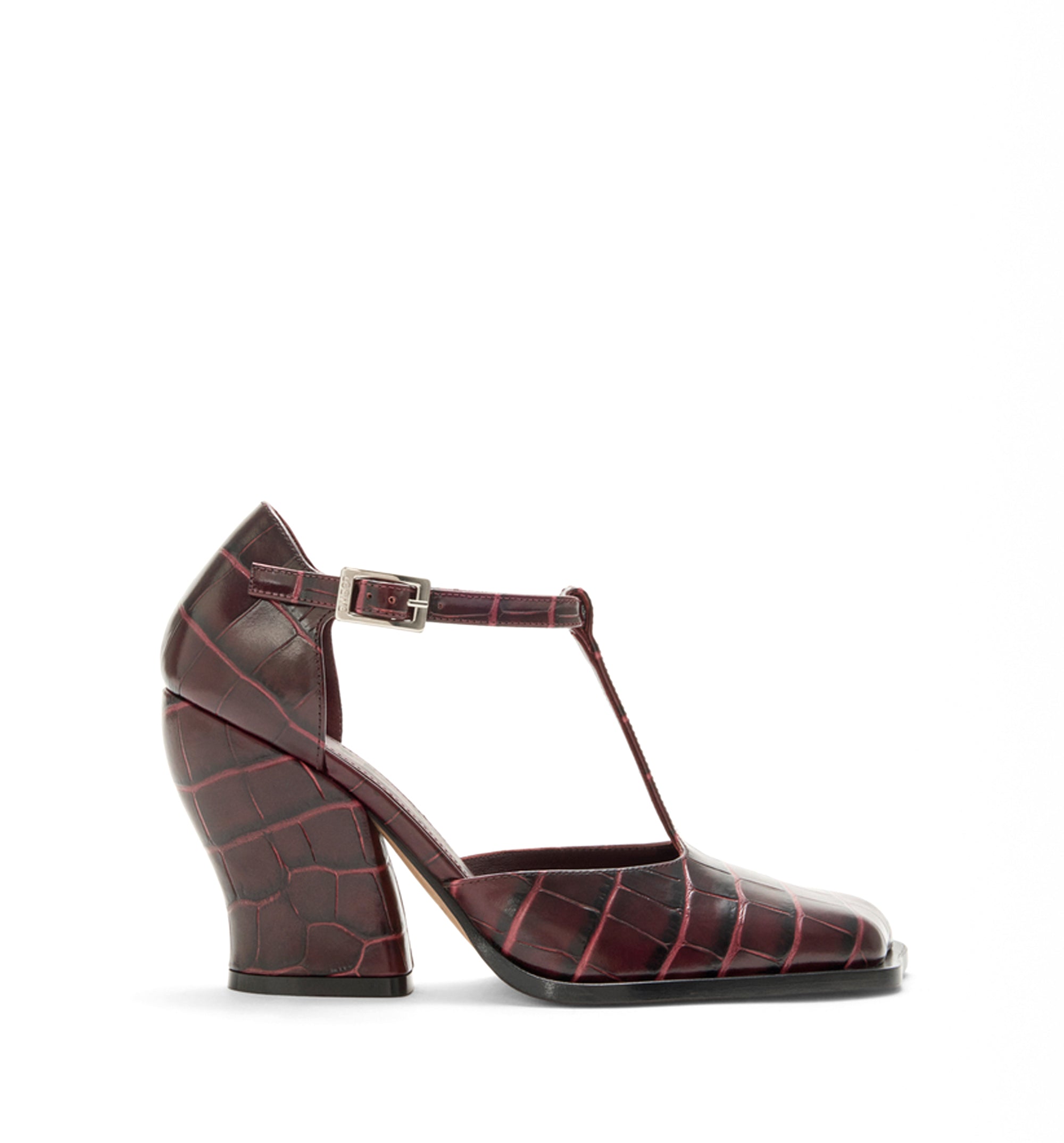 Onda T-Bar Pump In Embossed Calfskin