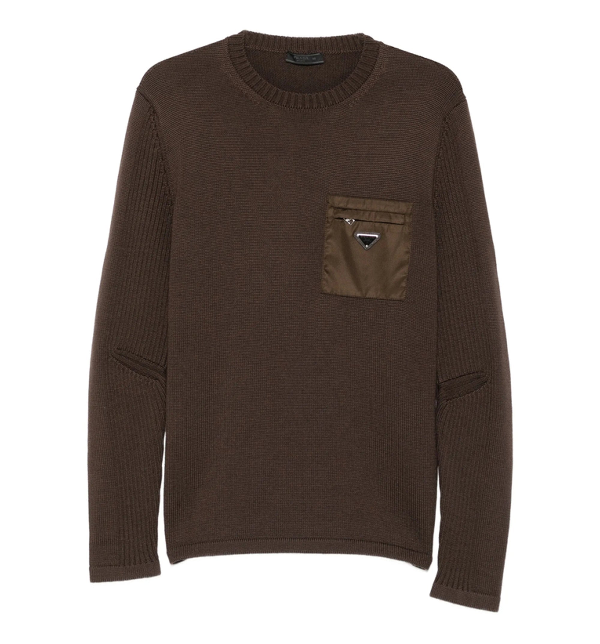 Logo-plaque Zip-pocket Wool Jumper