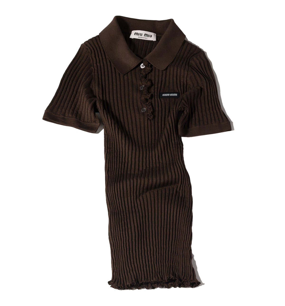 Silk knit polo shirt