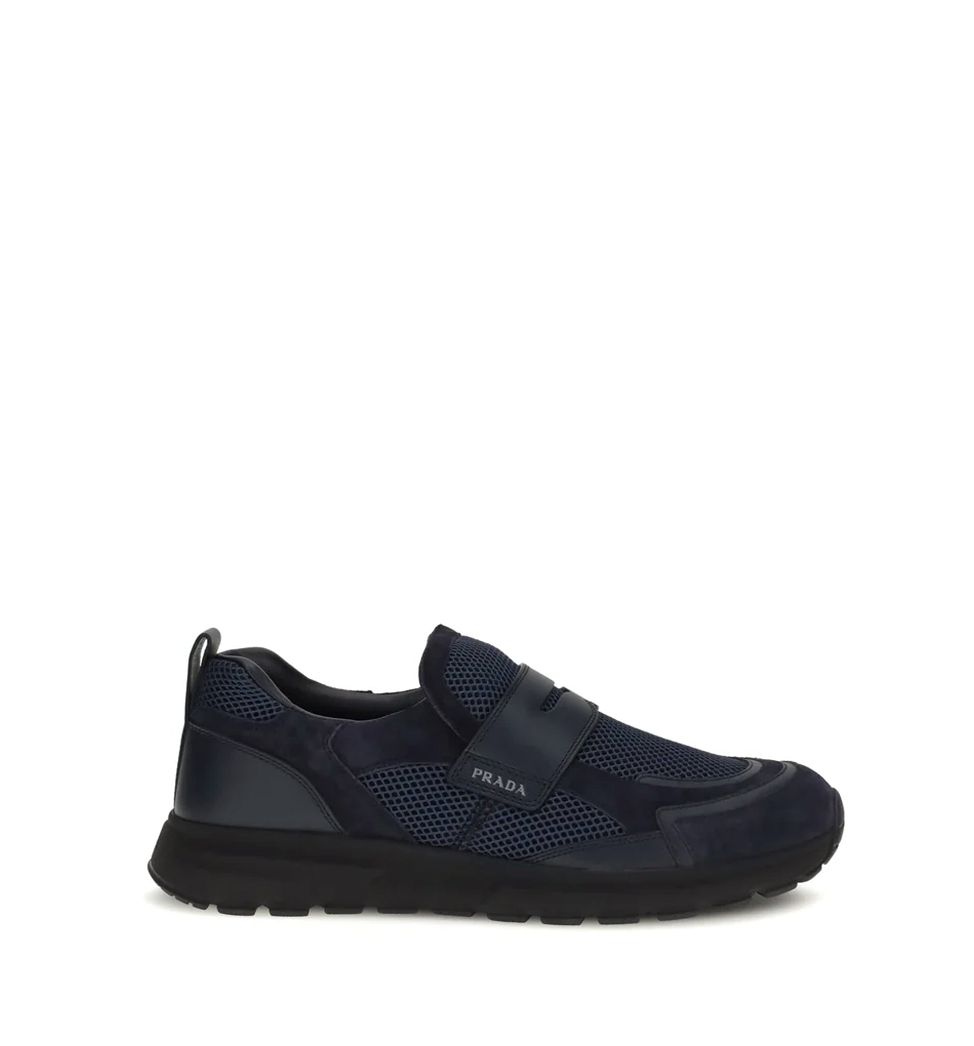Prax mesh fabric and leather loafers
