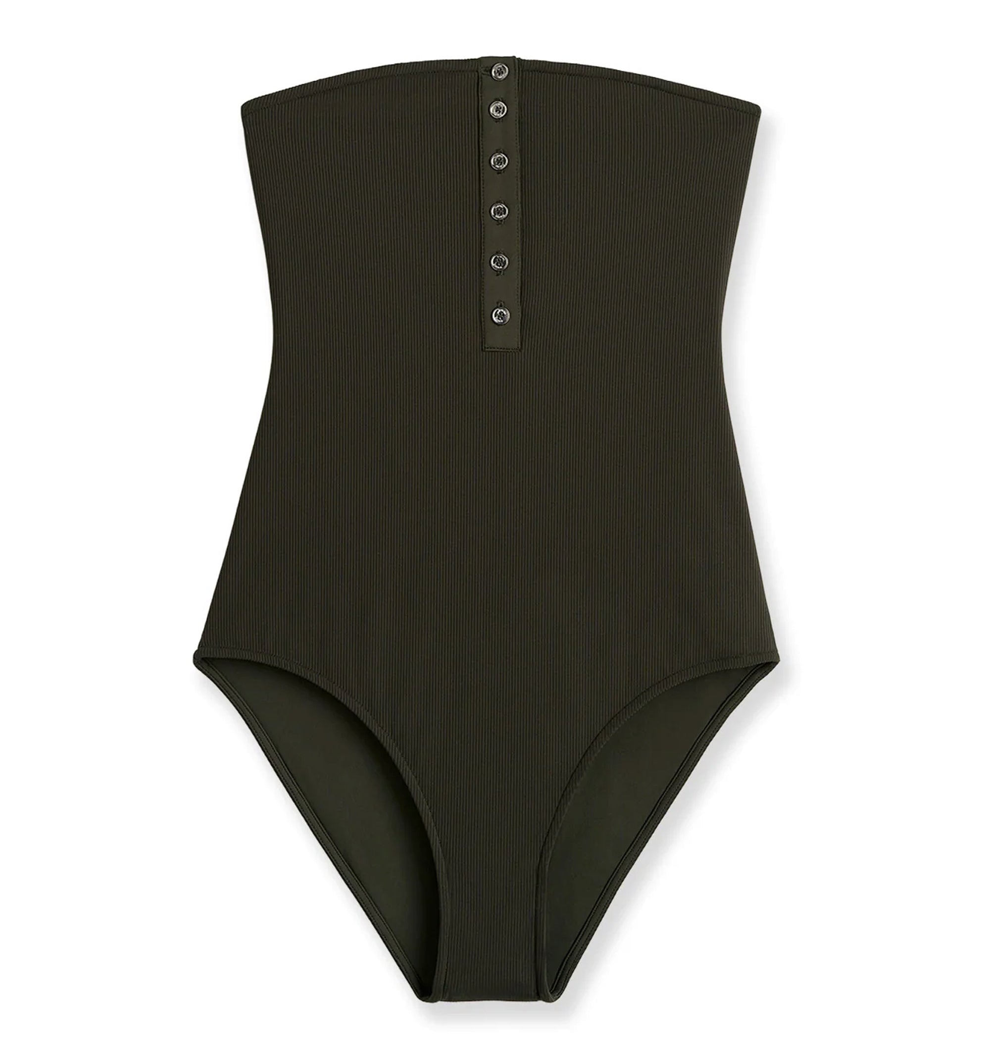 Ribbed Strapless Swimsuit