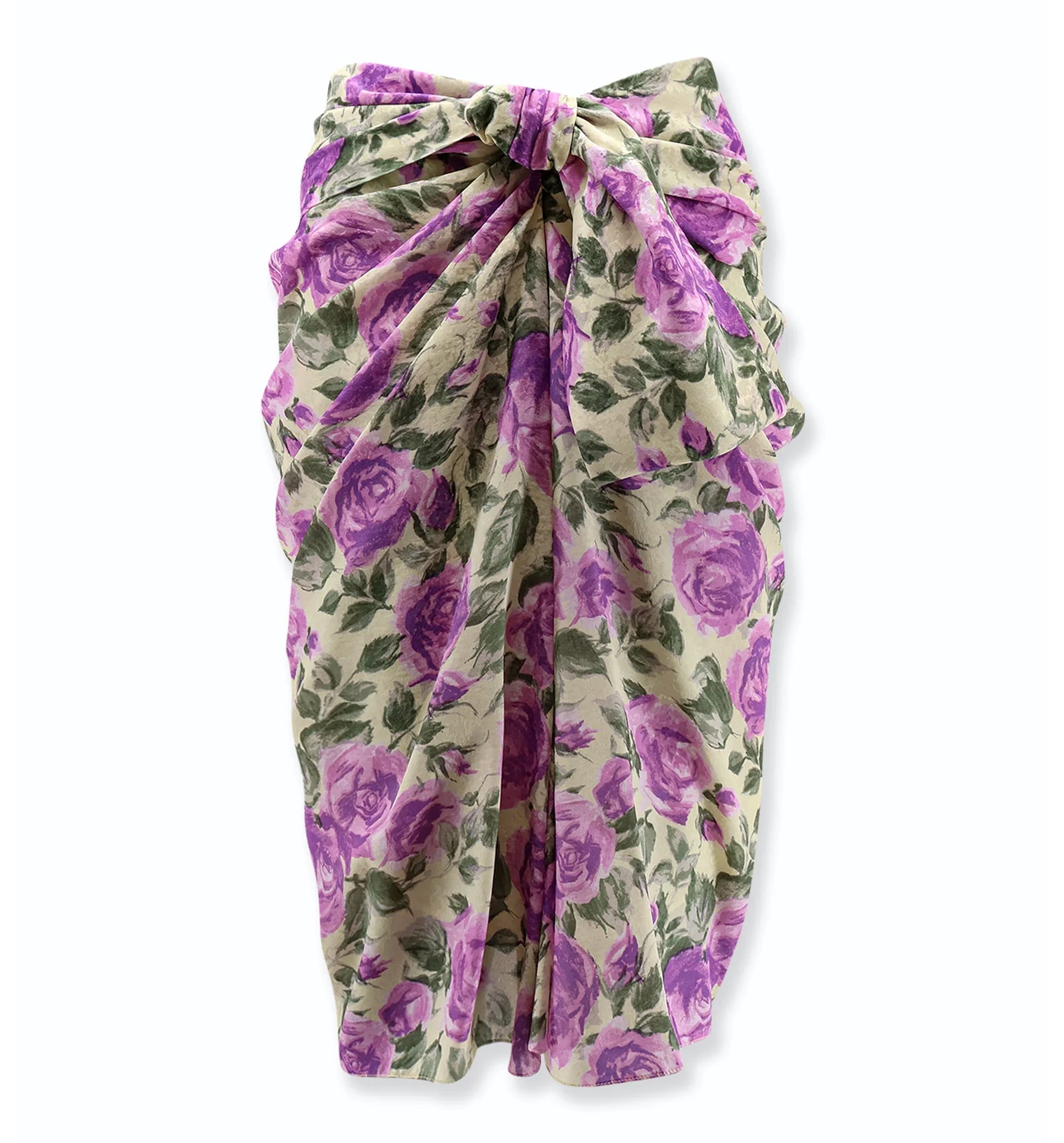 Knee-Length Wrap Skirt In Silk