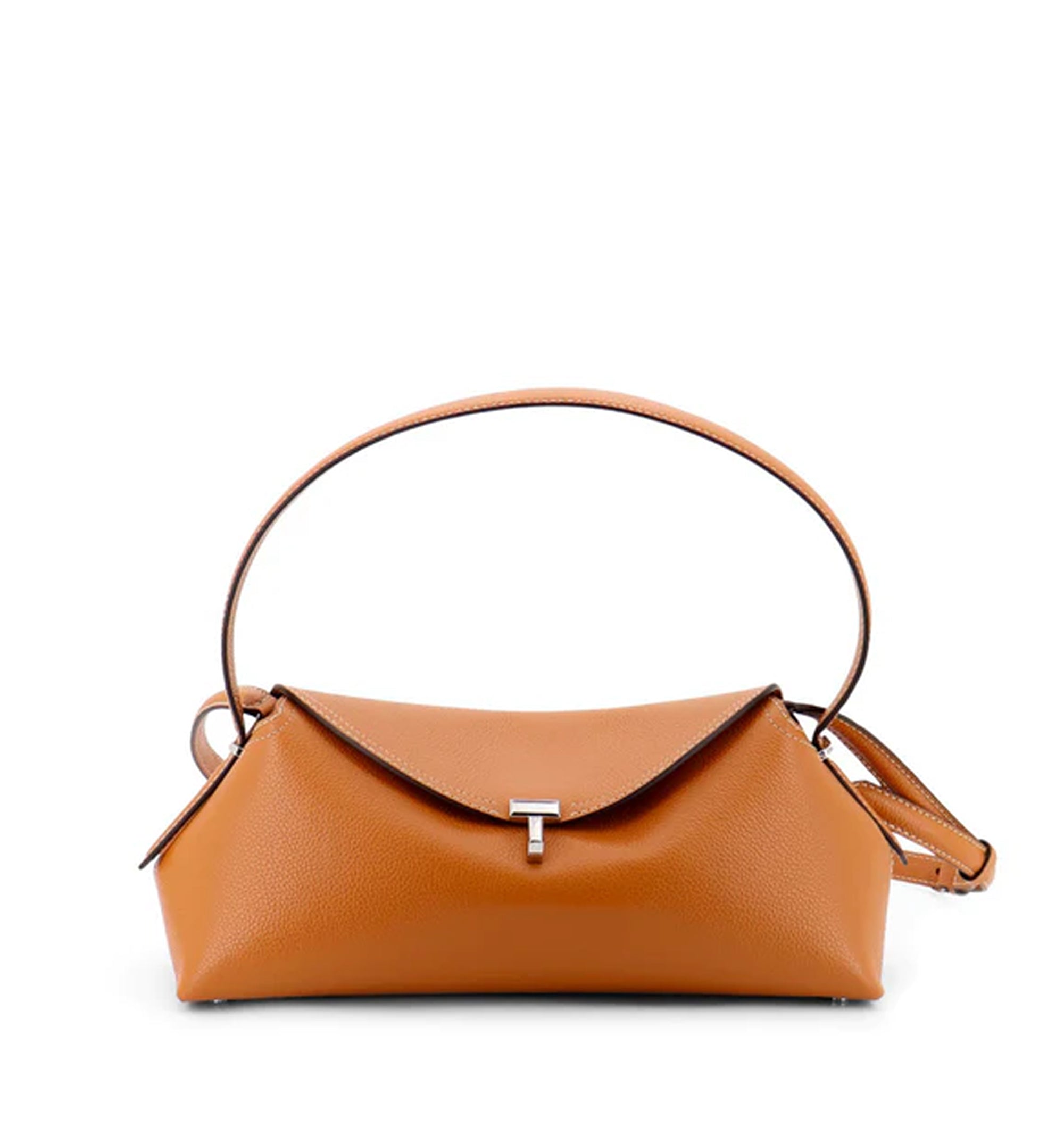 T-Lock Hammered Leather Shoulder Bag