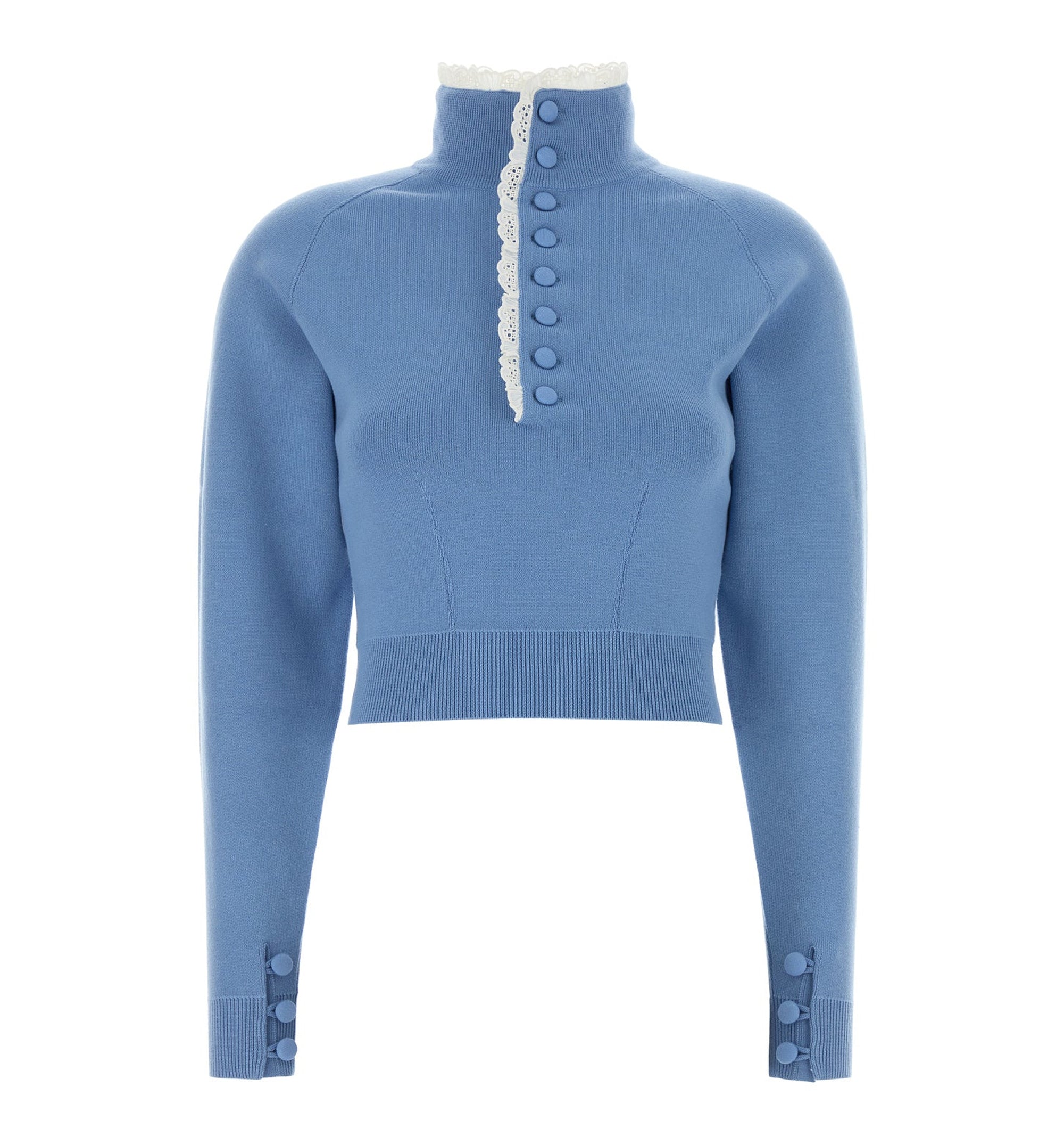 Chloé Lace Trim Buttoned Knitted Sweater