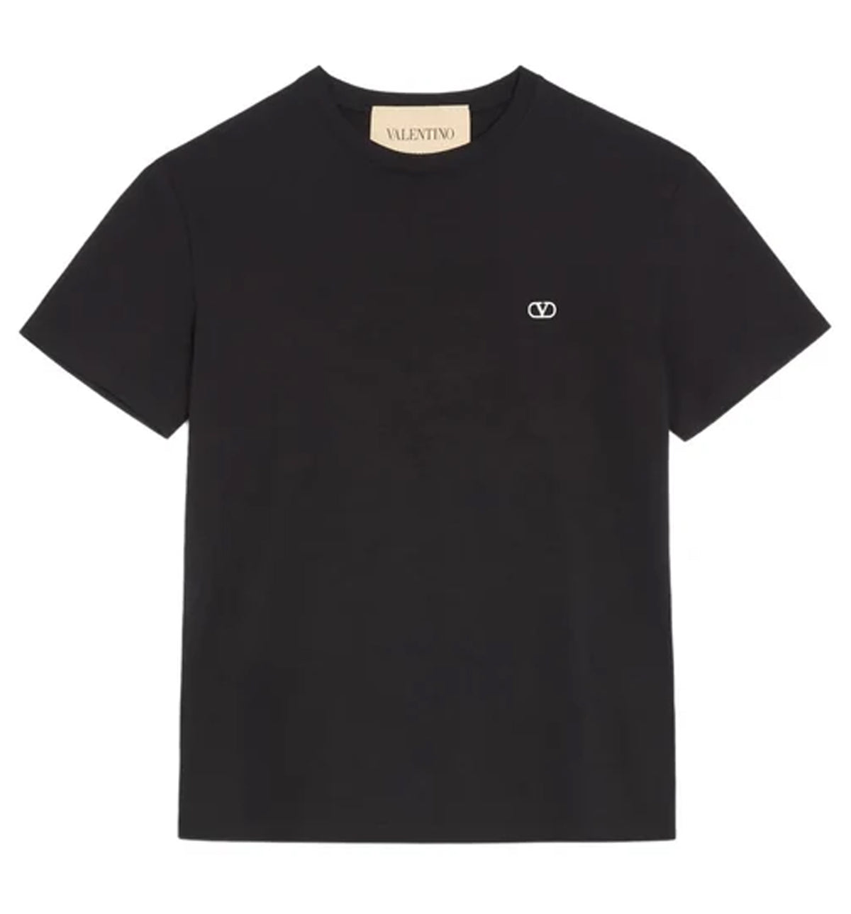 Valentino Cotton T-Shirt With VLogo Embroidery