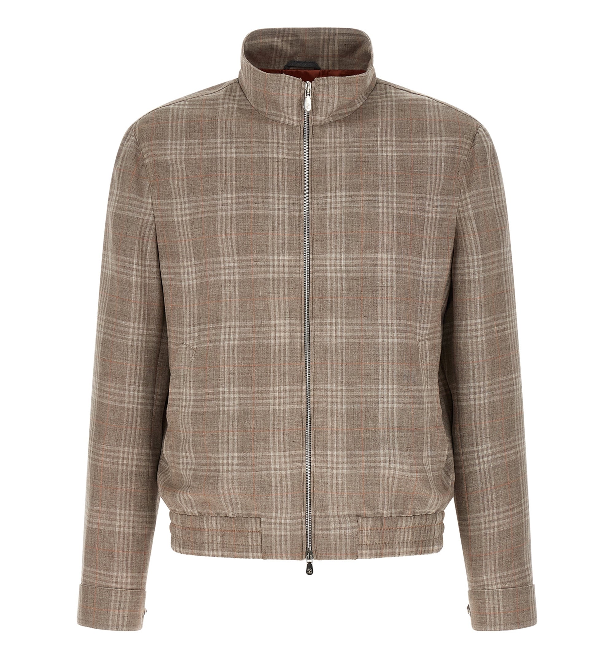 Tartan Outerwear Jacket With Stand Collar