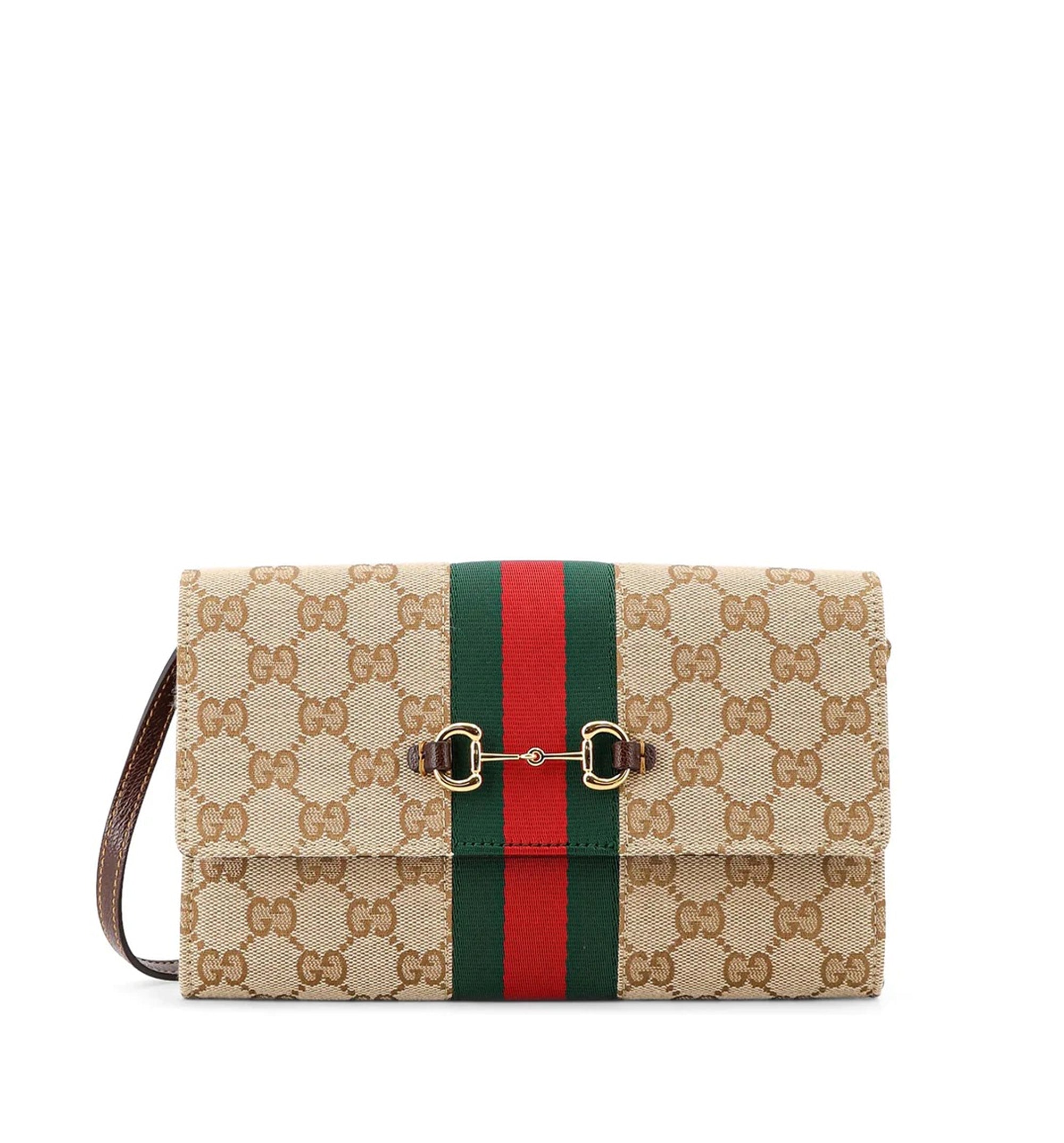 Gucci Horsebit Web wallet with strap