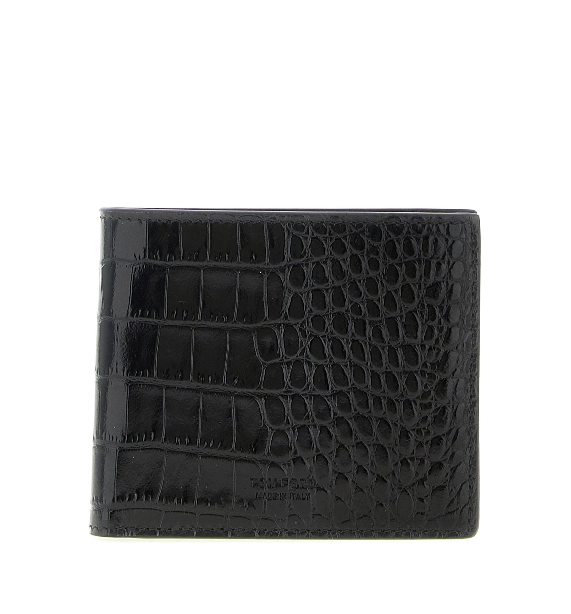 Crocodile-Embossed Bifold Wallet