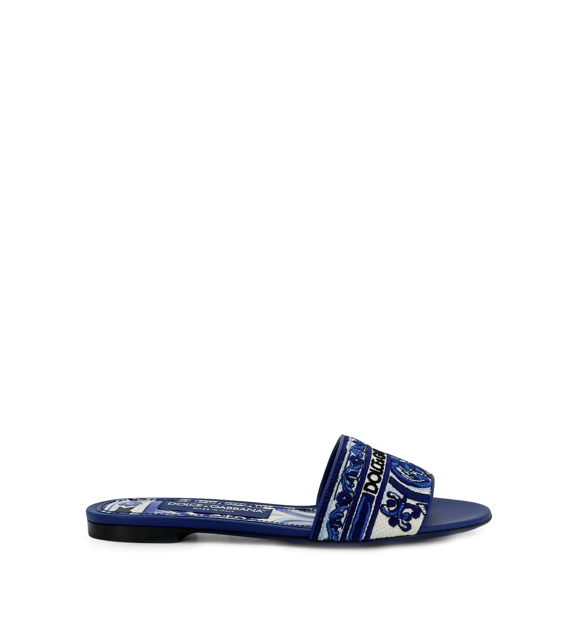 Flat Slippers With Majolica Embroidery